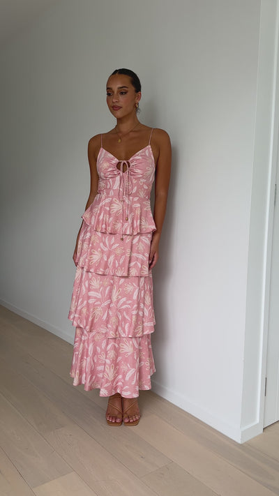 Load and play video in Gallery viewer, Jadey Maxi Dress - Peach Floral

