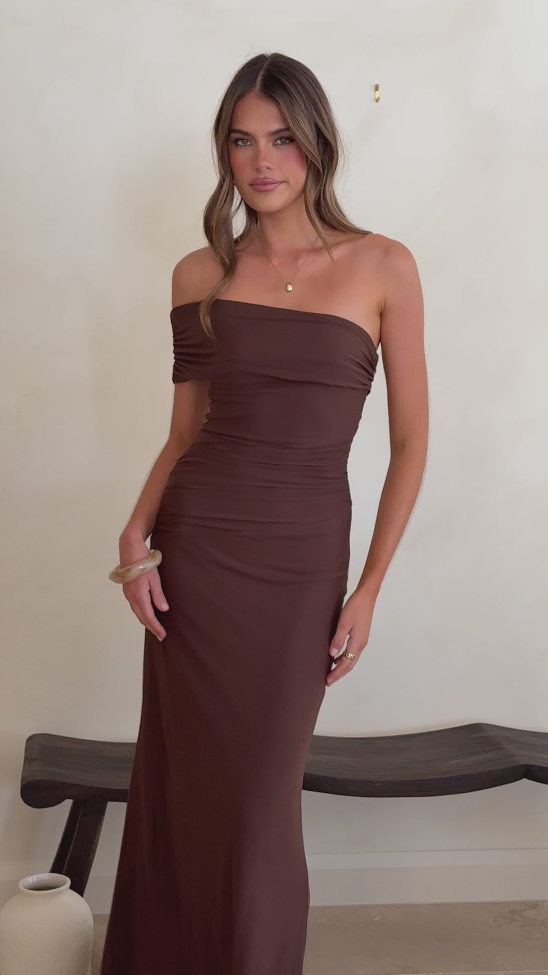 Ria Maxi Dress - Chocolate - Billy J