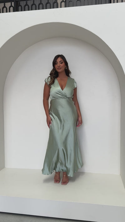 Load and play video in Gallery viewer, Selma Maxi Dress - Sage
