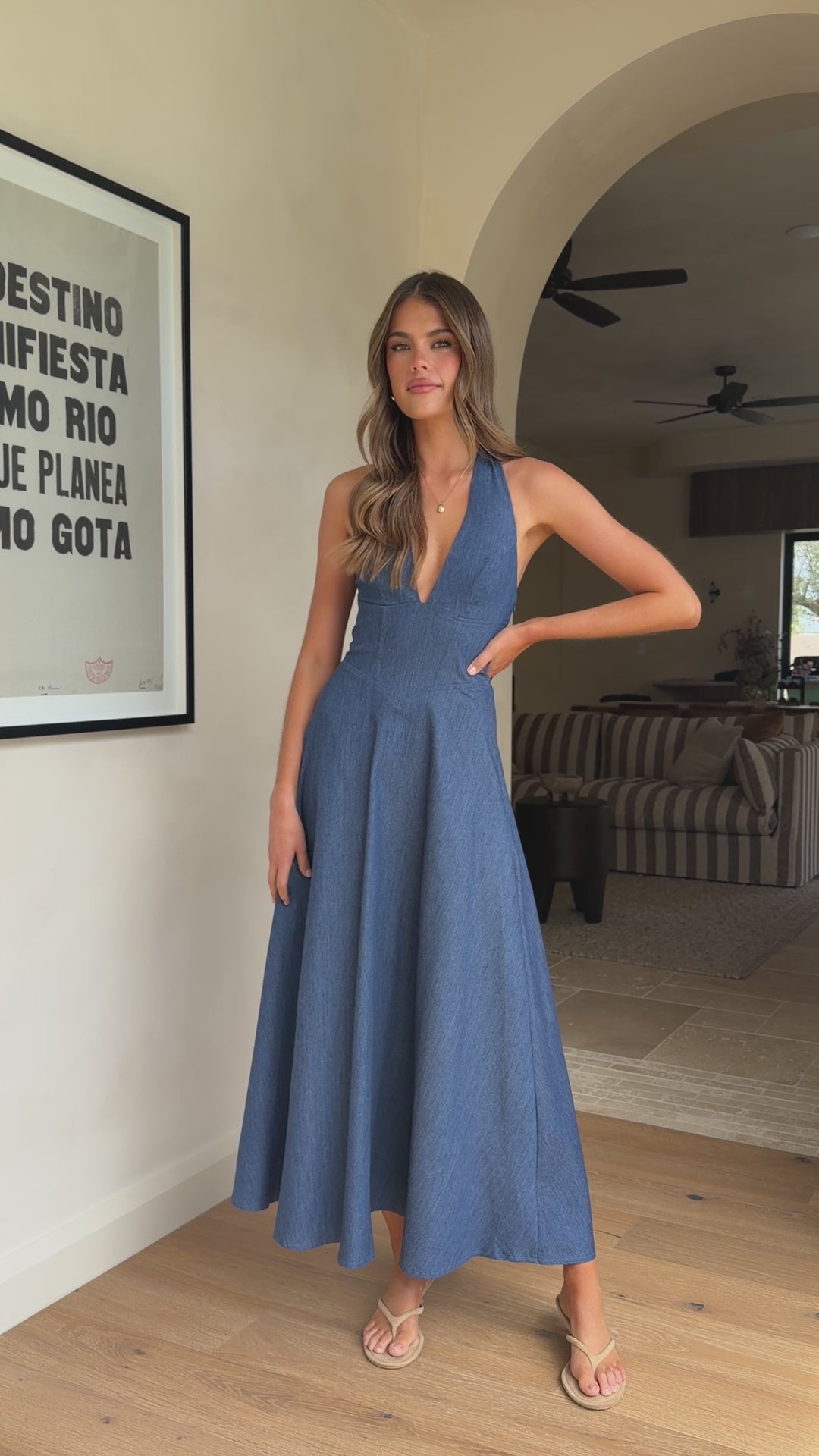 Skye Maxi Dress - Steel Blue - Billy J