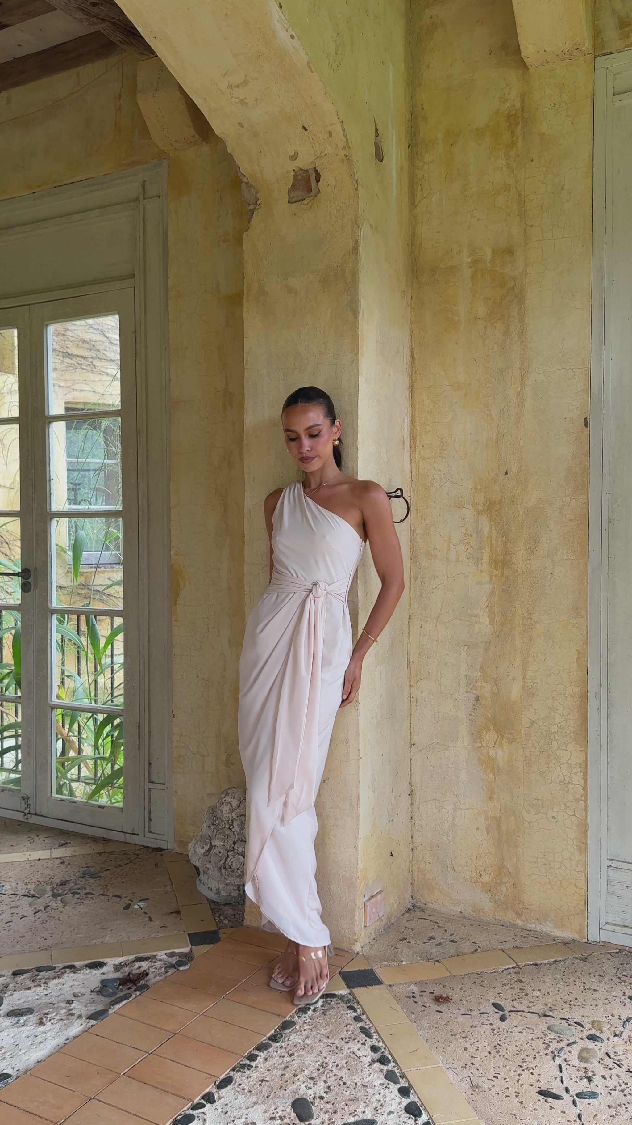 Clara One Shoulder Maxi Dress - Ivory - Billy J
