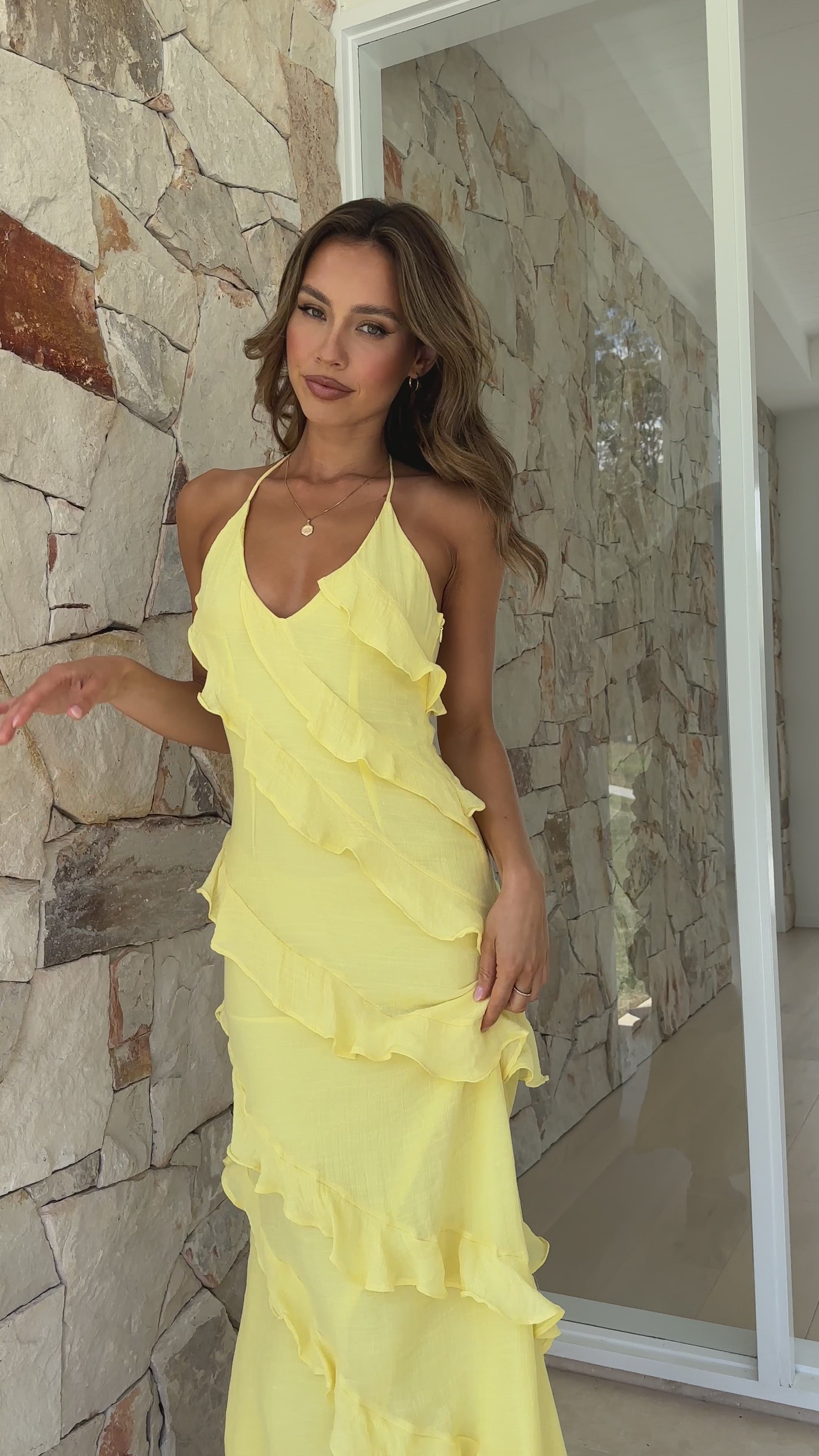 Sophia Maxi Dress - Lemon