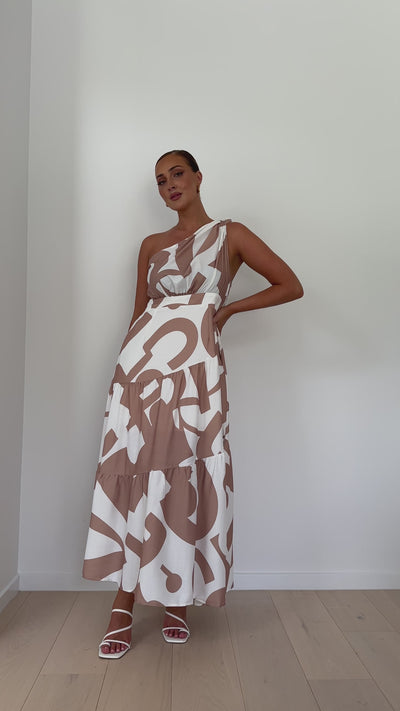 Load and play video in Gallery viewer, Petra Midi Dress - Beige
