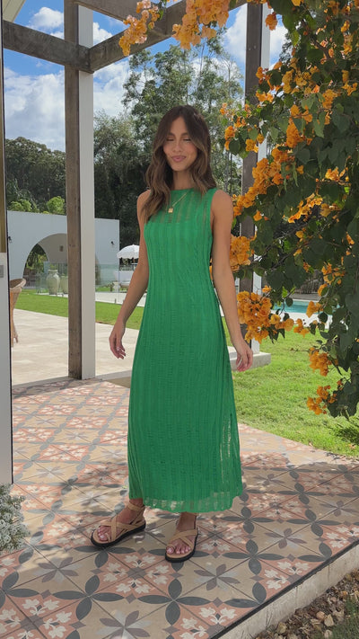 Load and play video in Gallery viewer, Taressa Midi Dress - Green
