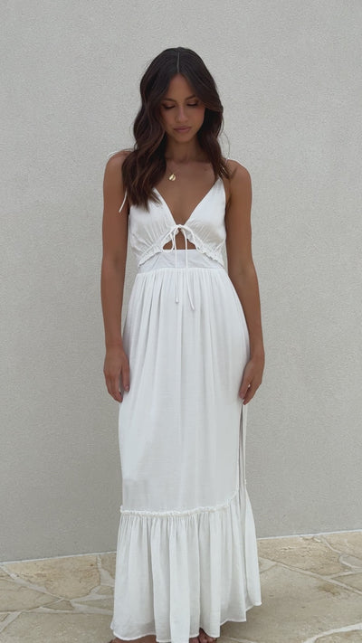 Load and play video in Gallery viewer, Lille Maxi Dress - White
