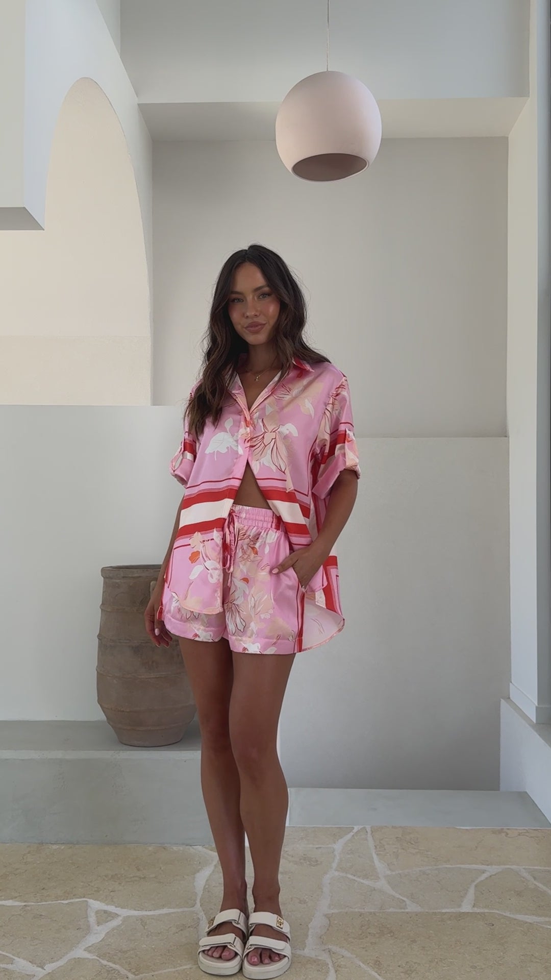 Alma Shorts - Pink/White Print - Billy J