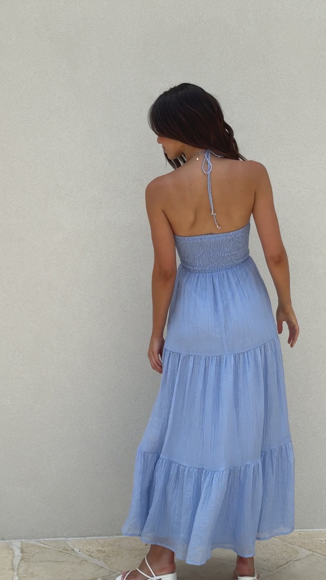 Taffeta Maxi Dress - Blue