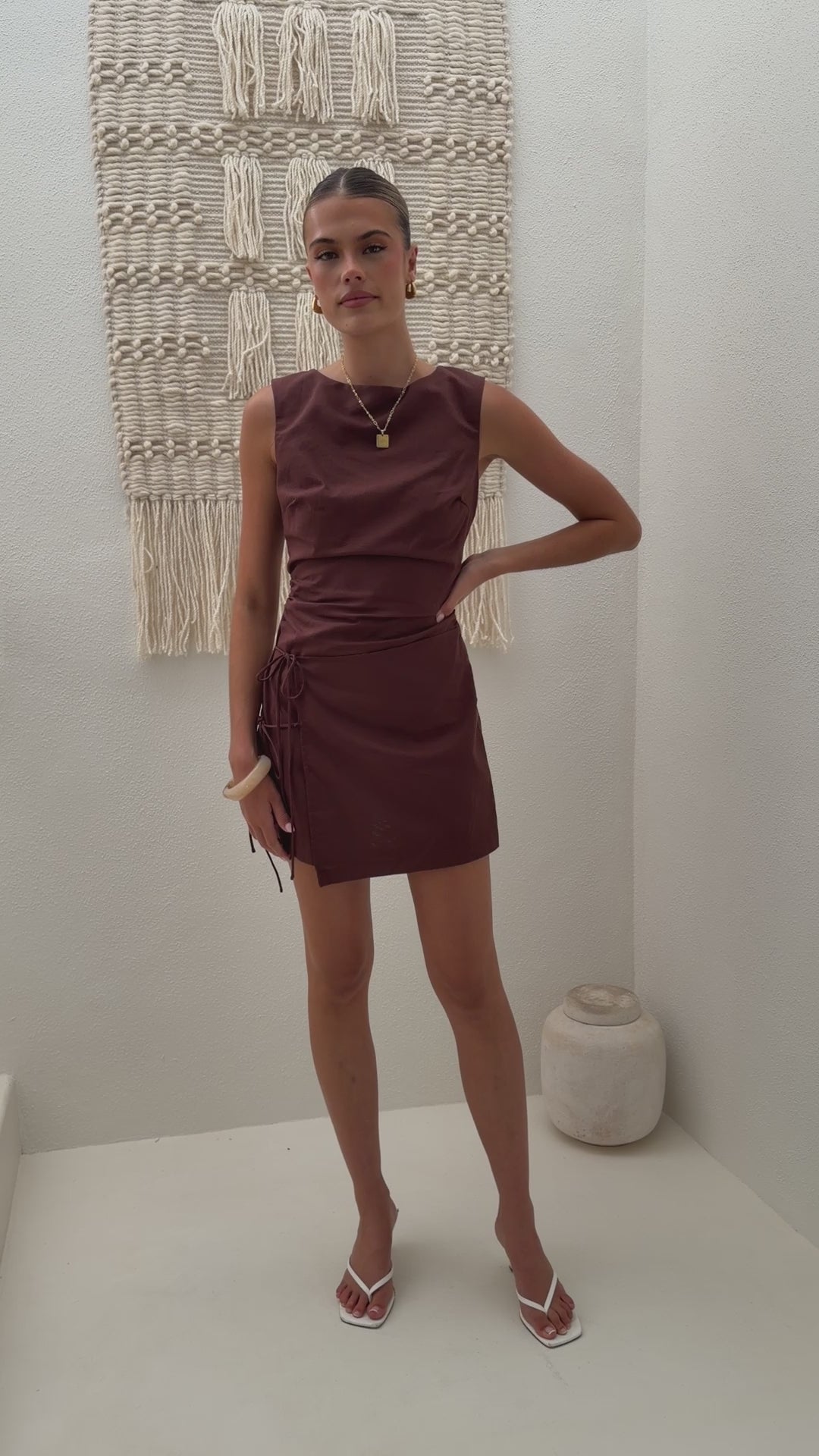 Arwen Mini Dress - Chocolate - Billy J