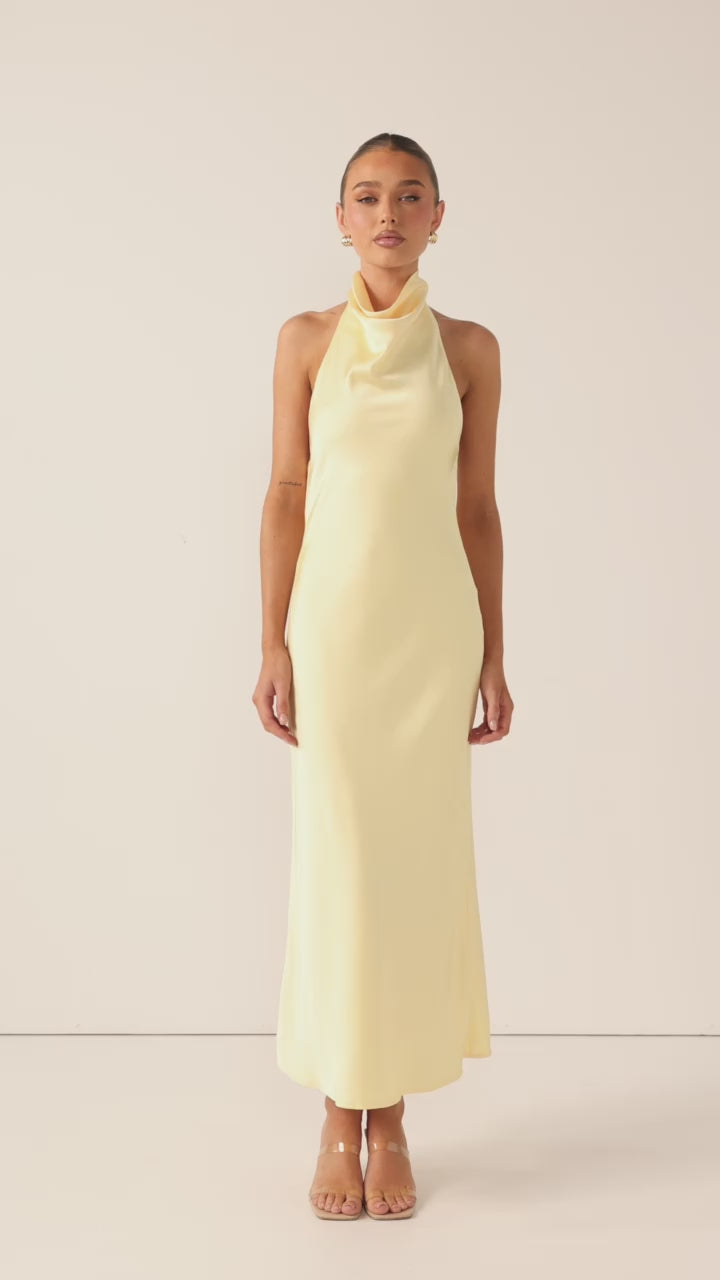 Load video: Rina Midi Dress - Lemon - Billy J