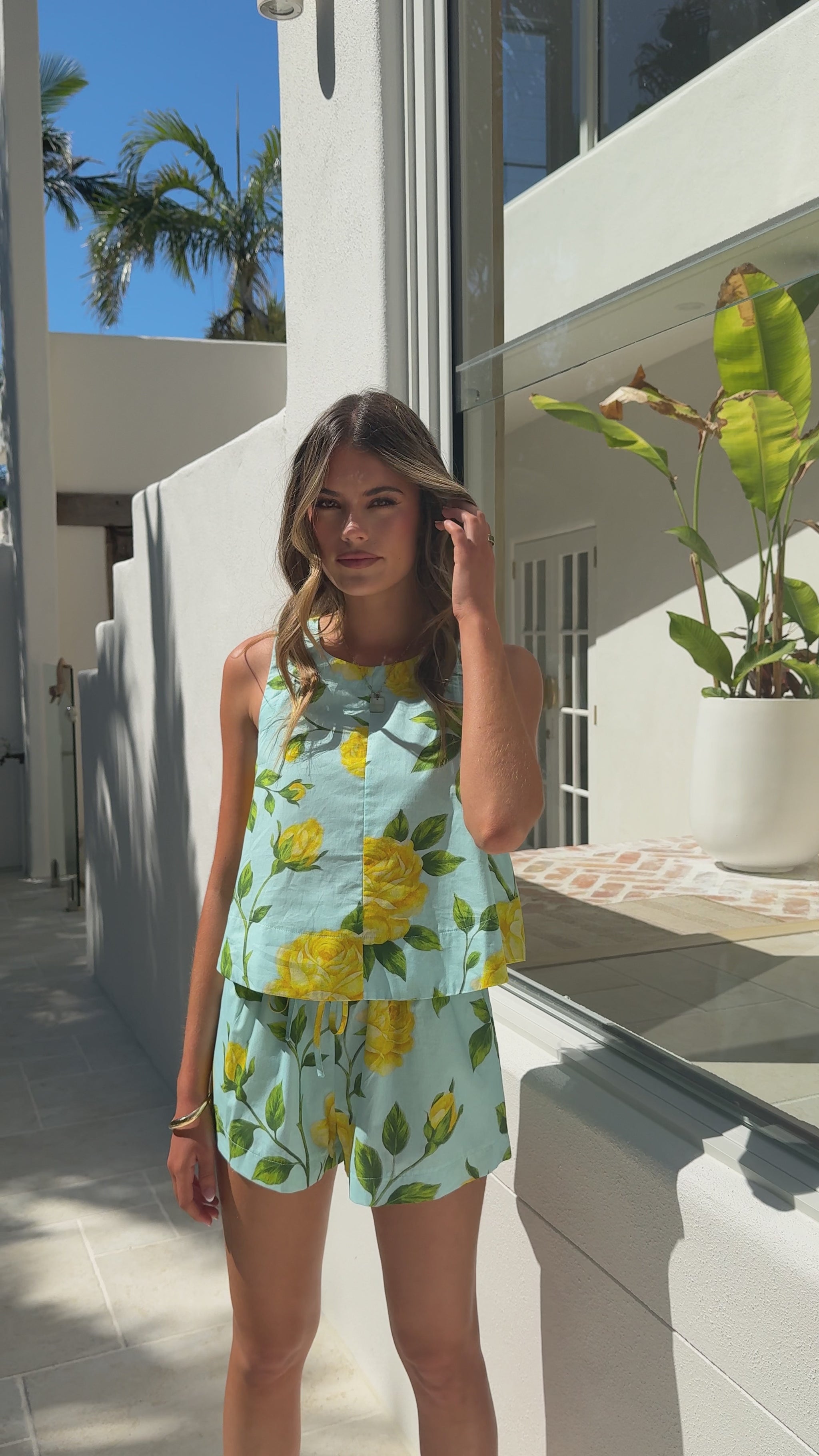 Charmain Top - Lemon/Aqua Floral - Billy J