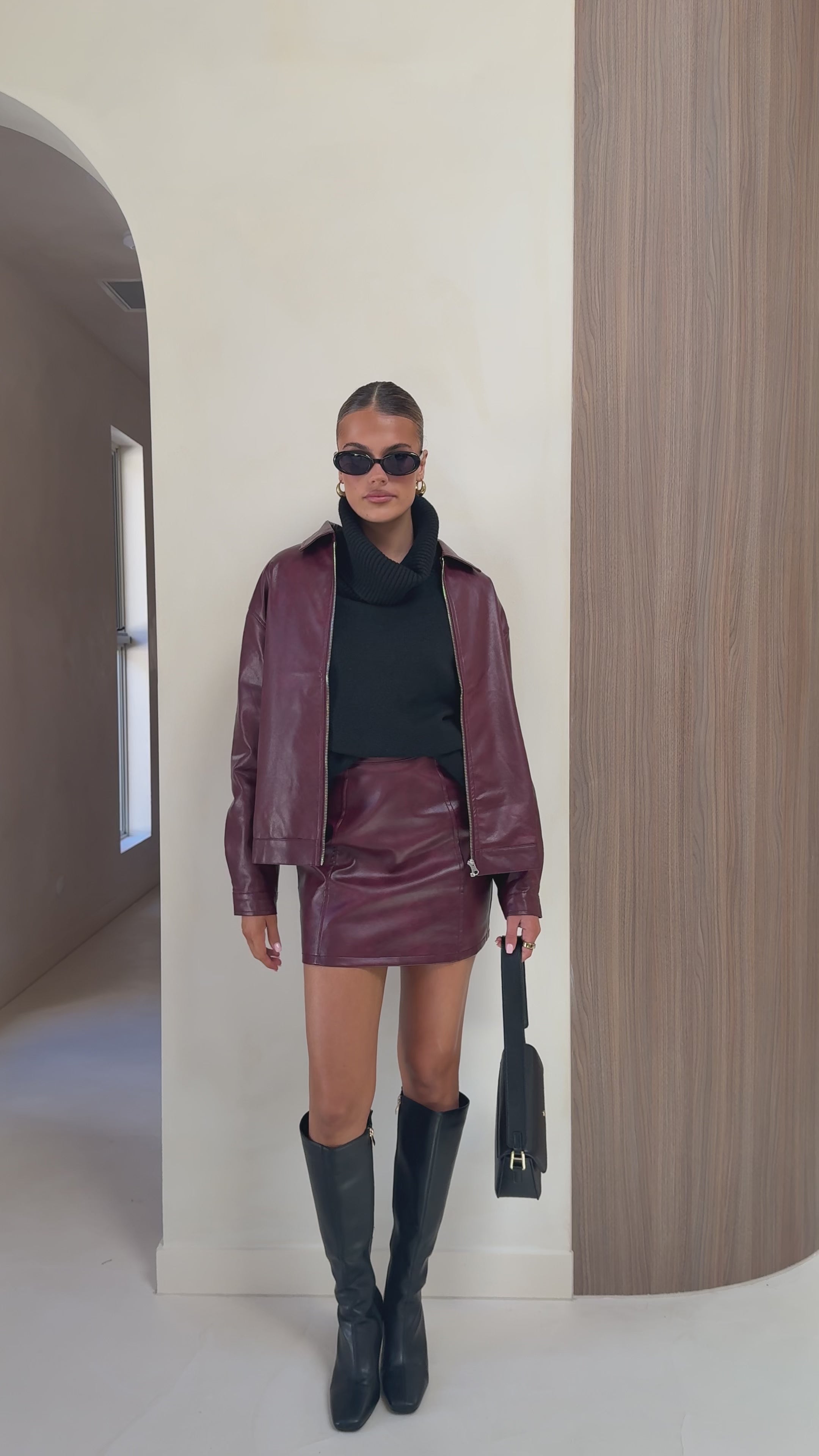 Load video: Jakoda Jacket - Burgundy - Billy J