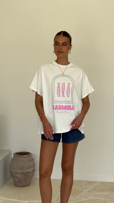 Load and play video in Gallery viewer, Sardinia Tee - White - Billy J
