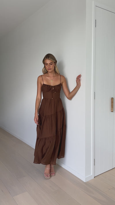 Load and play video in Gallery viewer, Cove Maxi Dress - Chocolate
