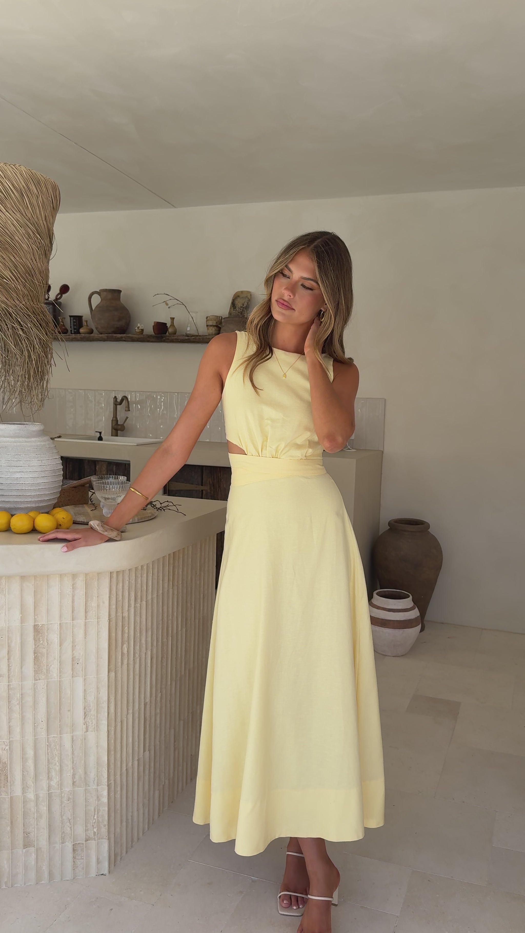 Kimberley Maxi Dress - Yellow - Billy J