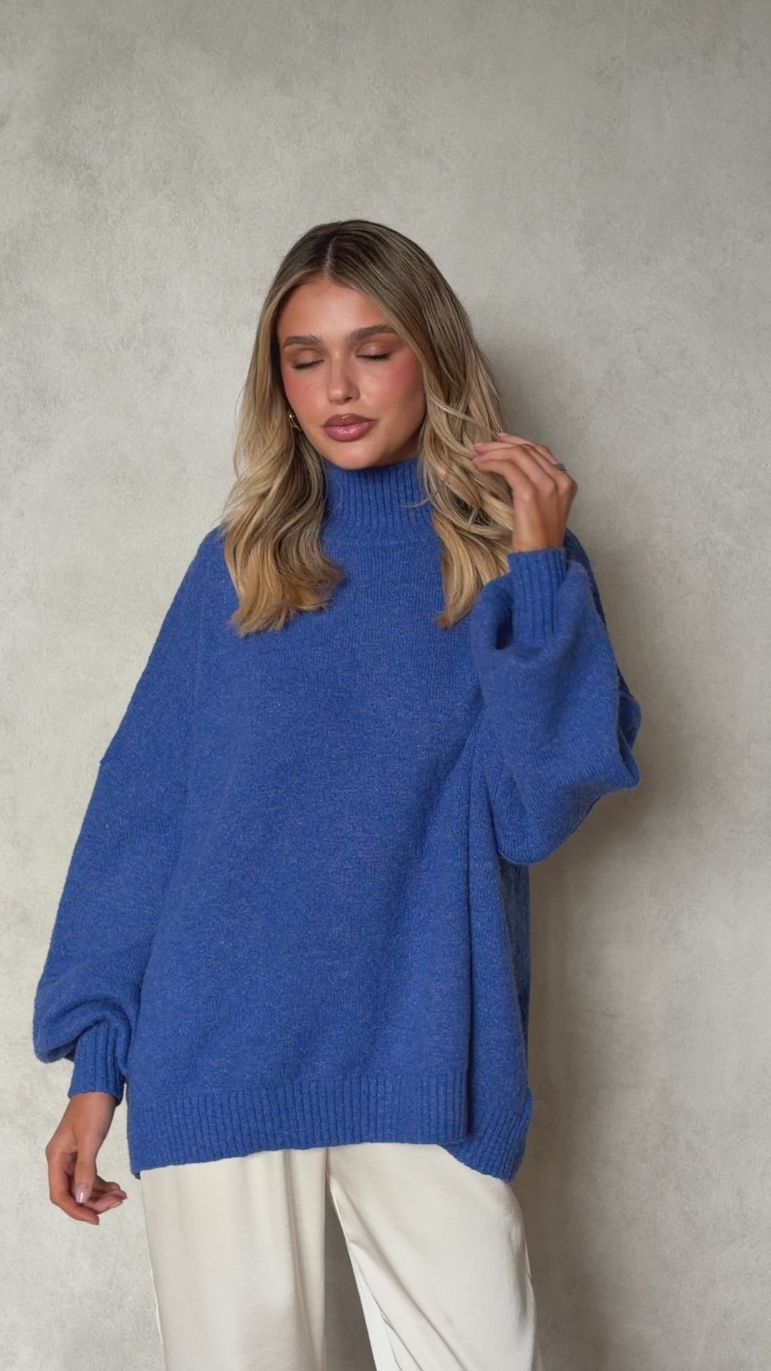 Harita Knitted Sweater - Blue - Billy J