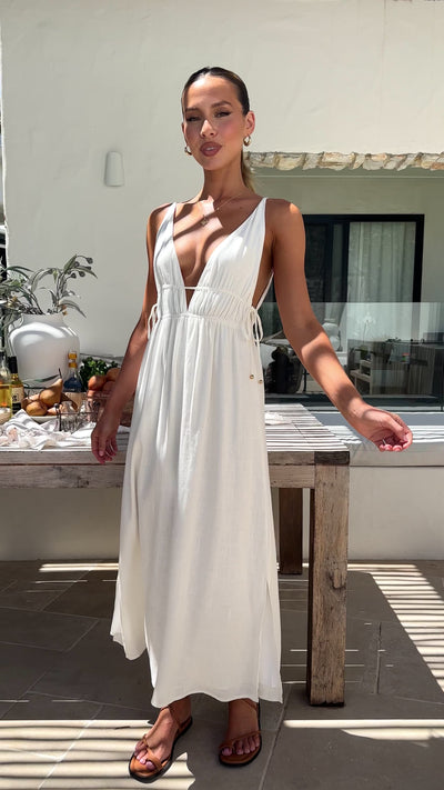 Load and play video in Gallery viewer, Solita Maxi Dress - White
