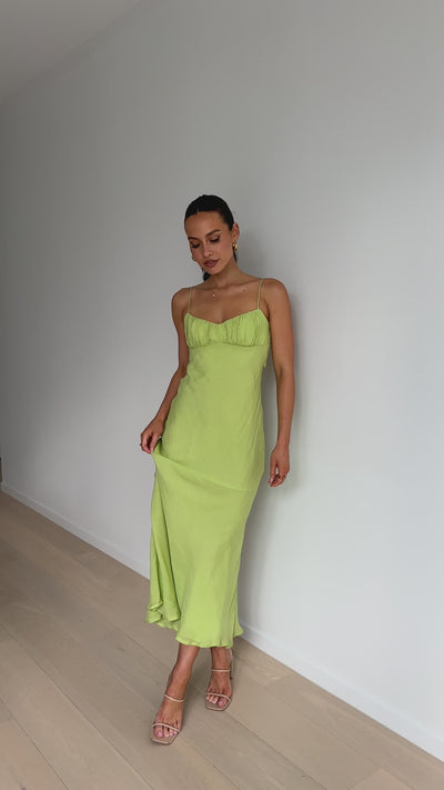 Load and play video in Gallery viewer, Galina Maxi Dress - Lime
