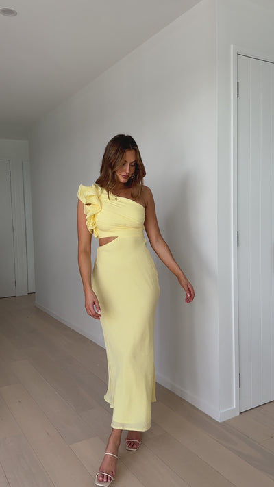 Load and play video in Gallery viewer, Amina Maxi Dress - Yellow
