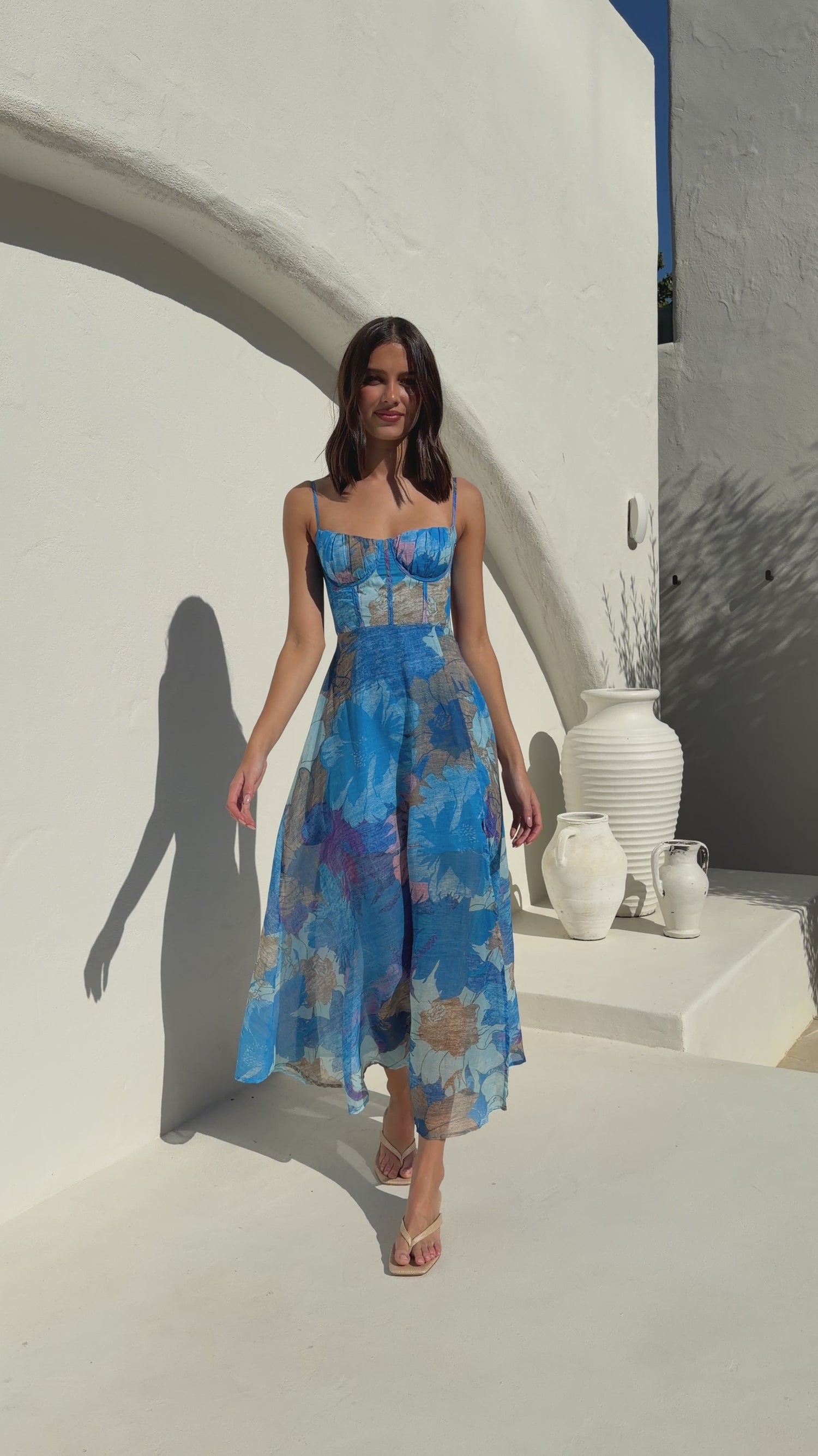 Rahima Maxi Dress - Blue Floral - Billy J
