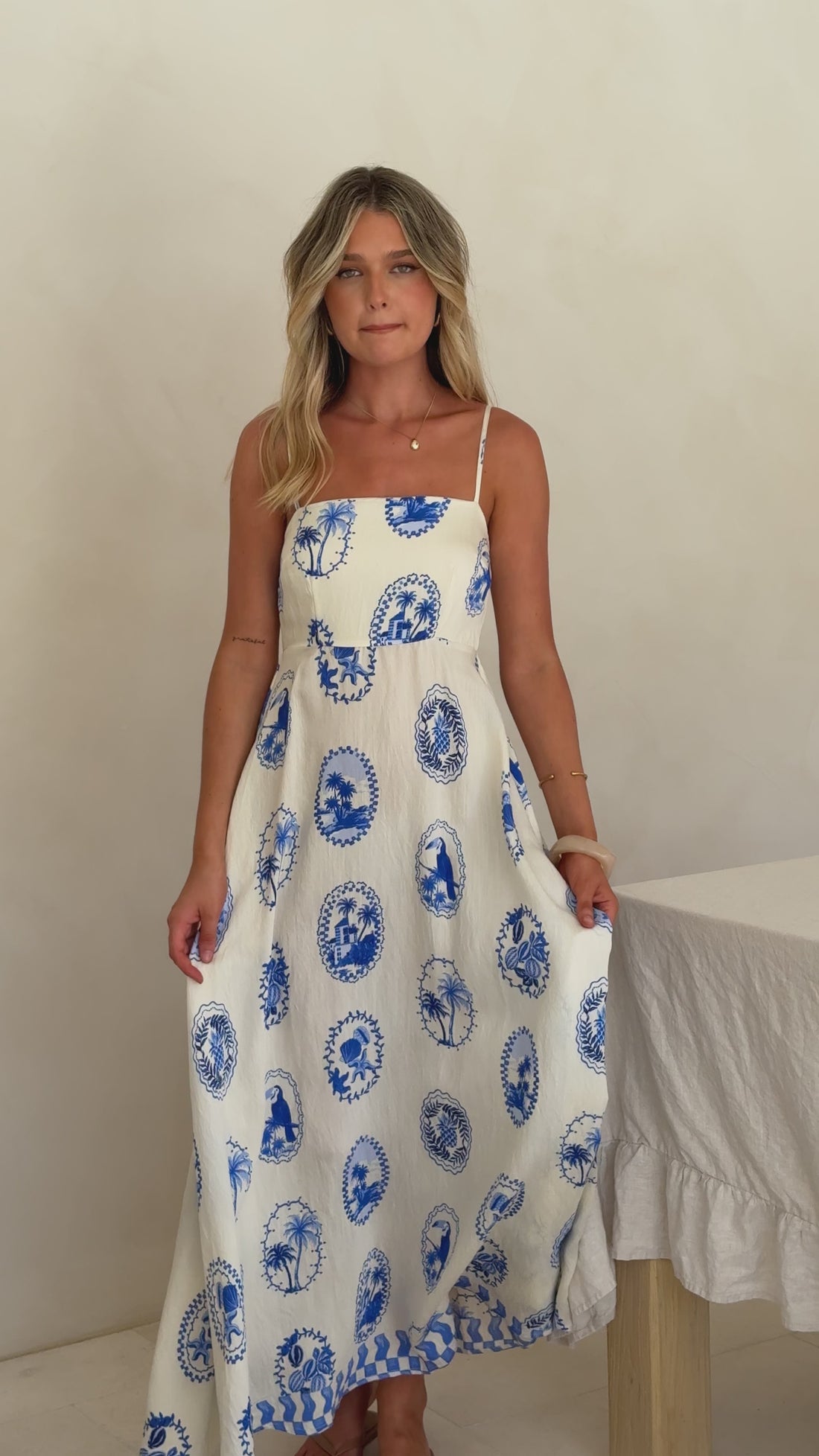 Jaylene Maxi Dress - Blue Stamp - Billy J