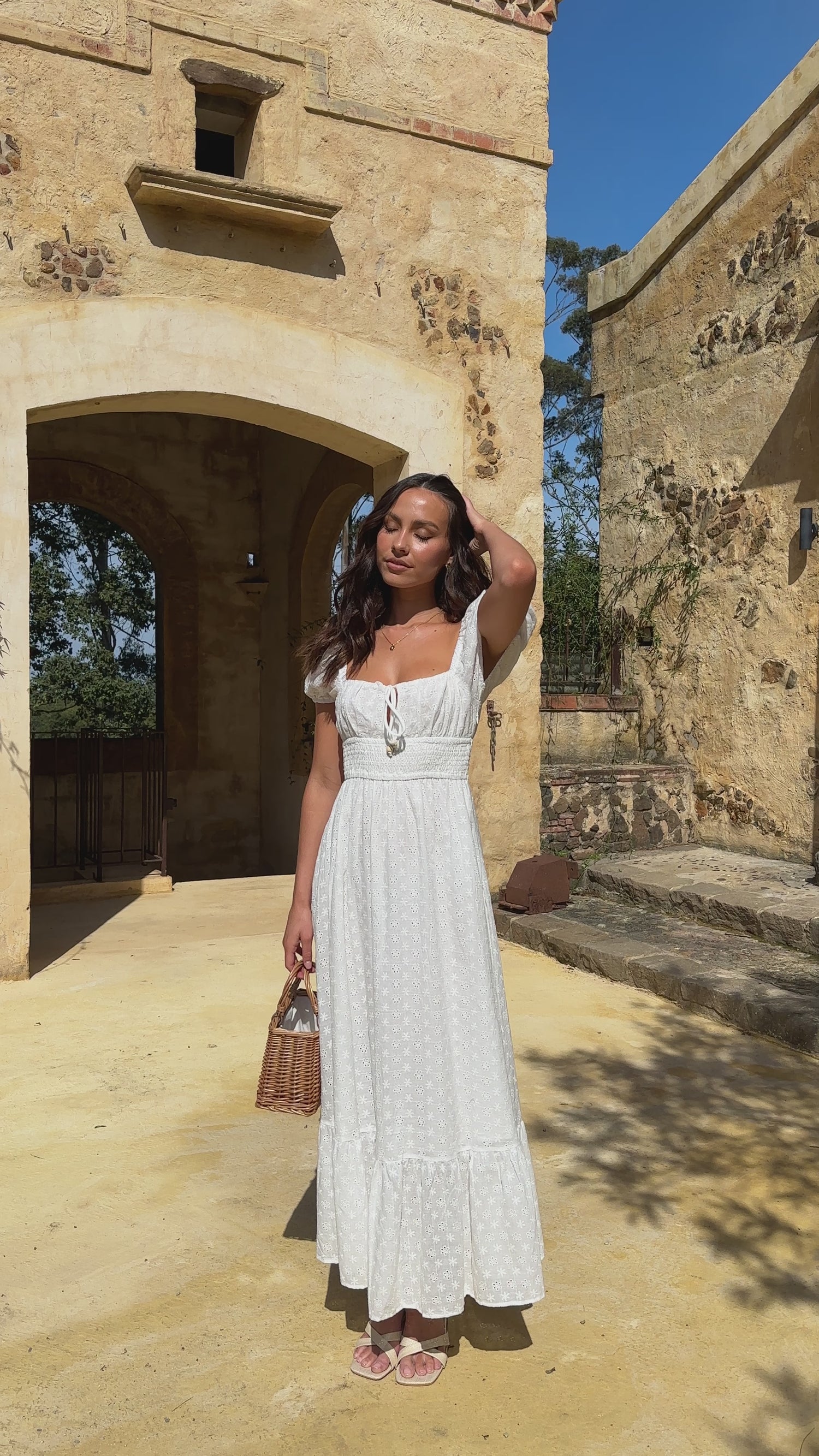 Tania Midi Dress - White - Billy J