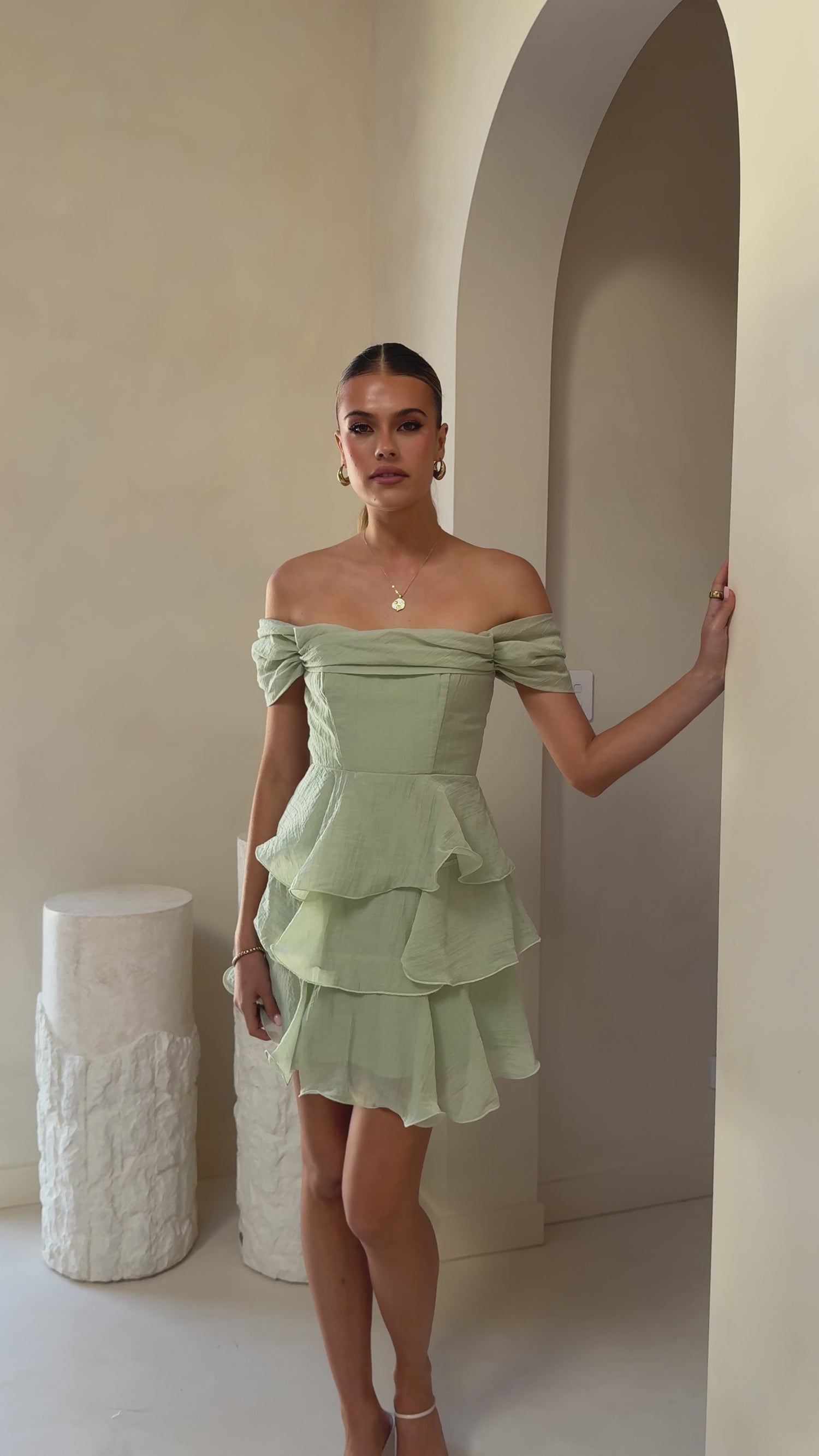 Lanelle Mini Dress - Sage - Billy J