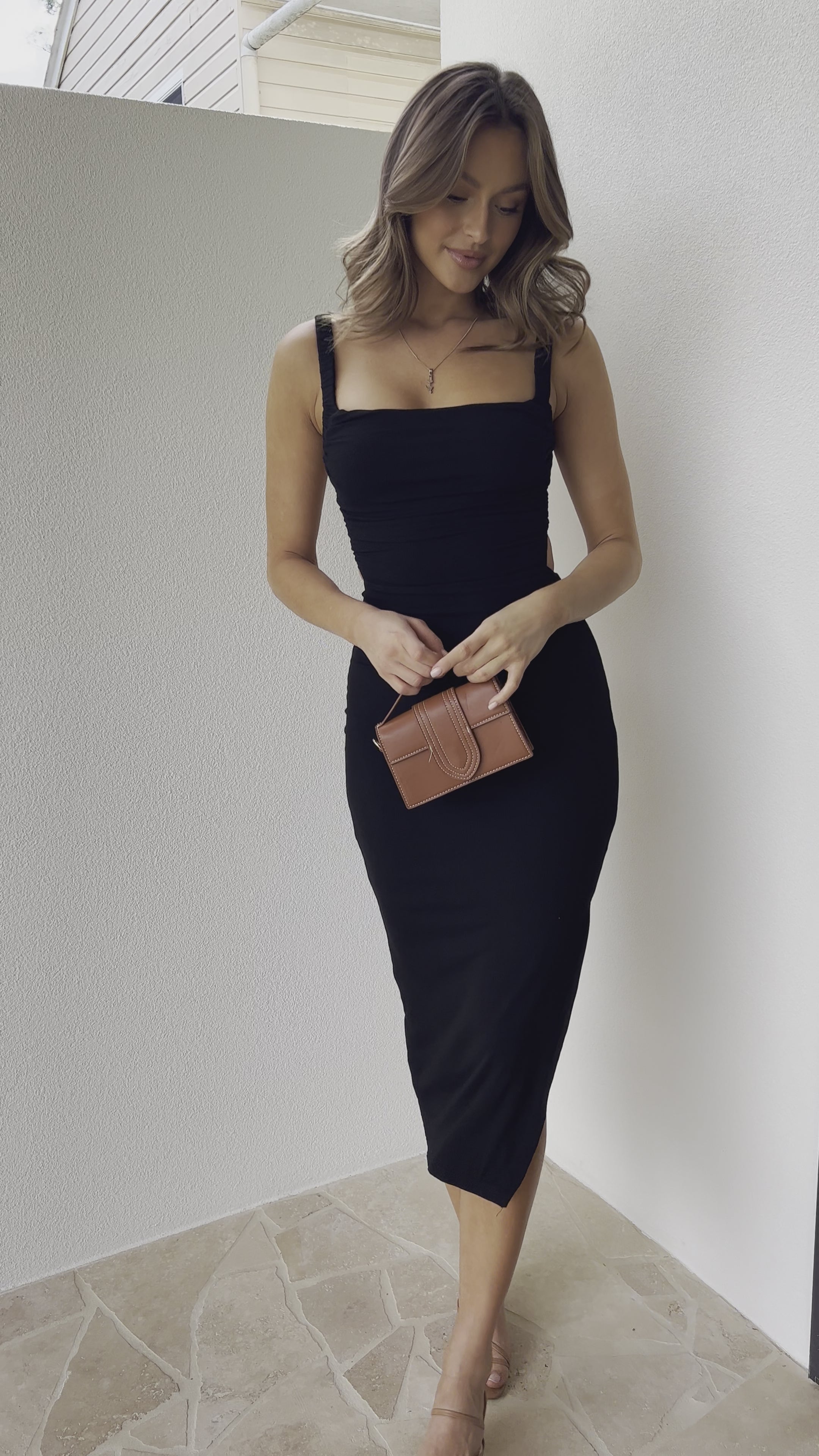 Chloe Midi Dress - Black