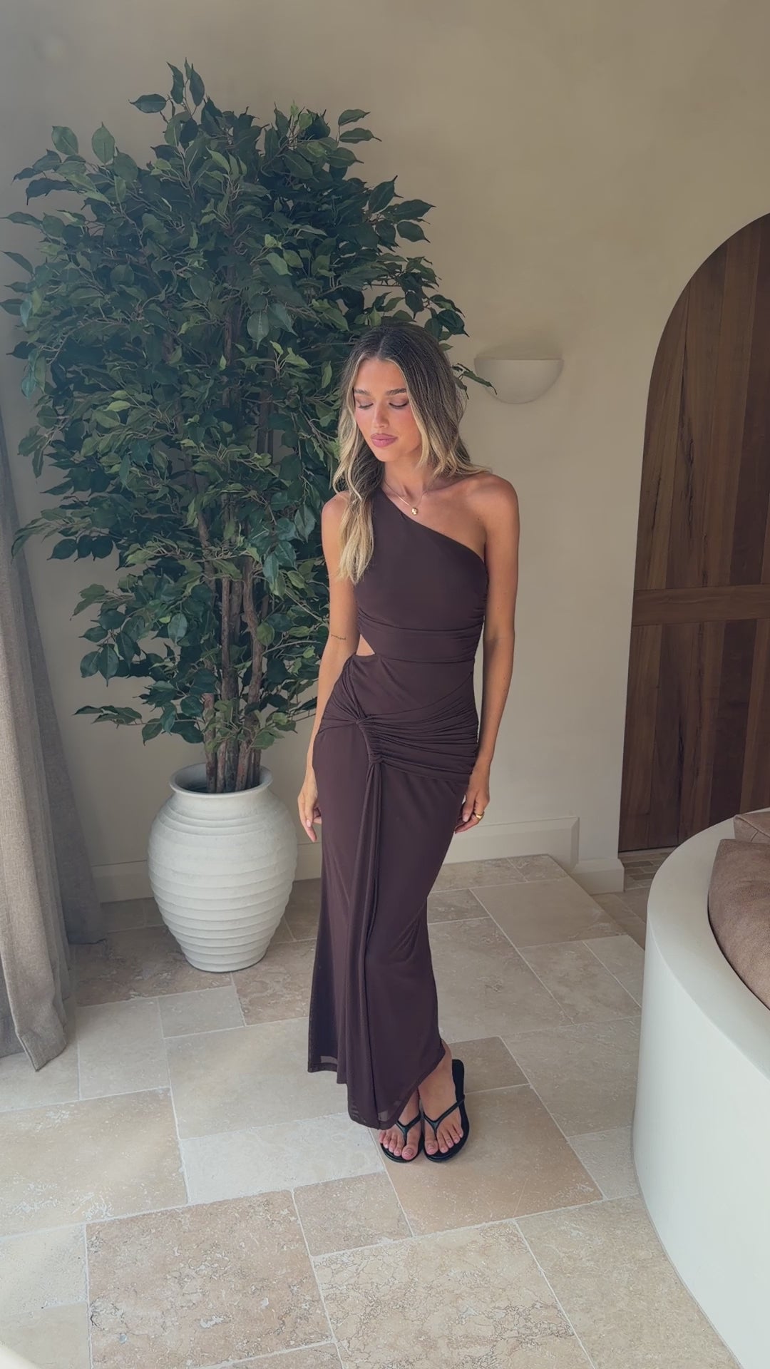 Load video: Kourt Maxi Dress - Chocolate - Billy J