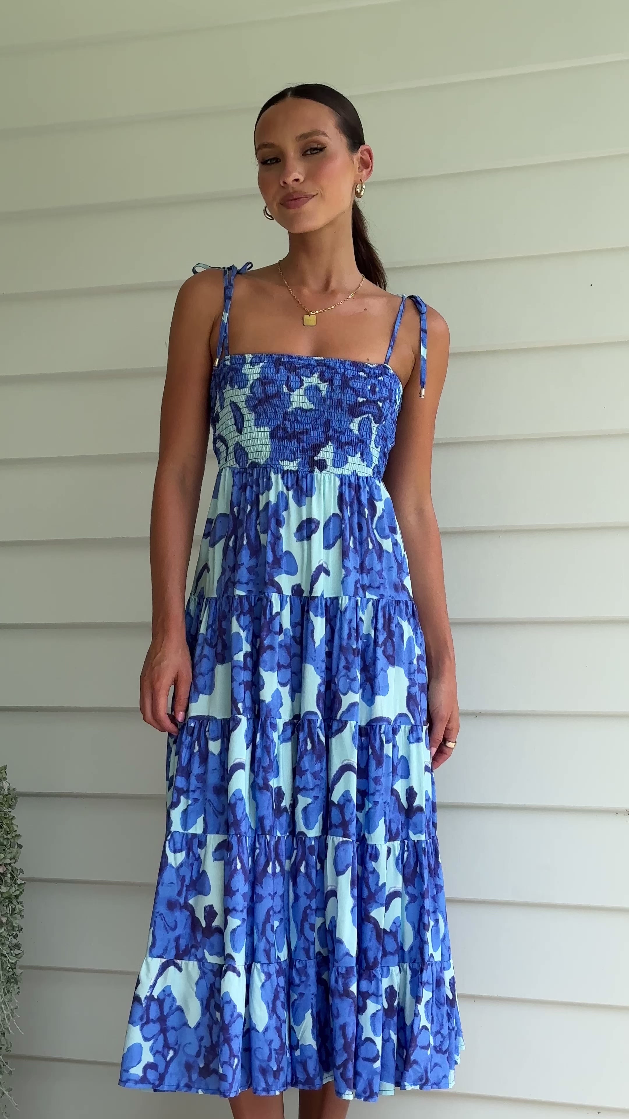 Badar Maxi Dress - Blue Floral