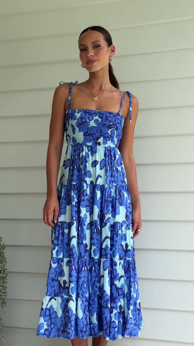 Load and play video in Gallery viewer, Badar Maxi Dress - Blue Floral
