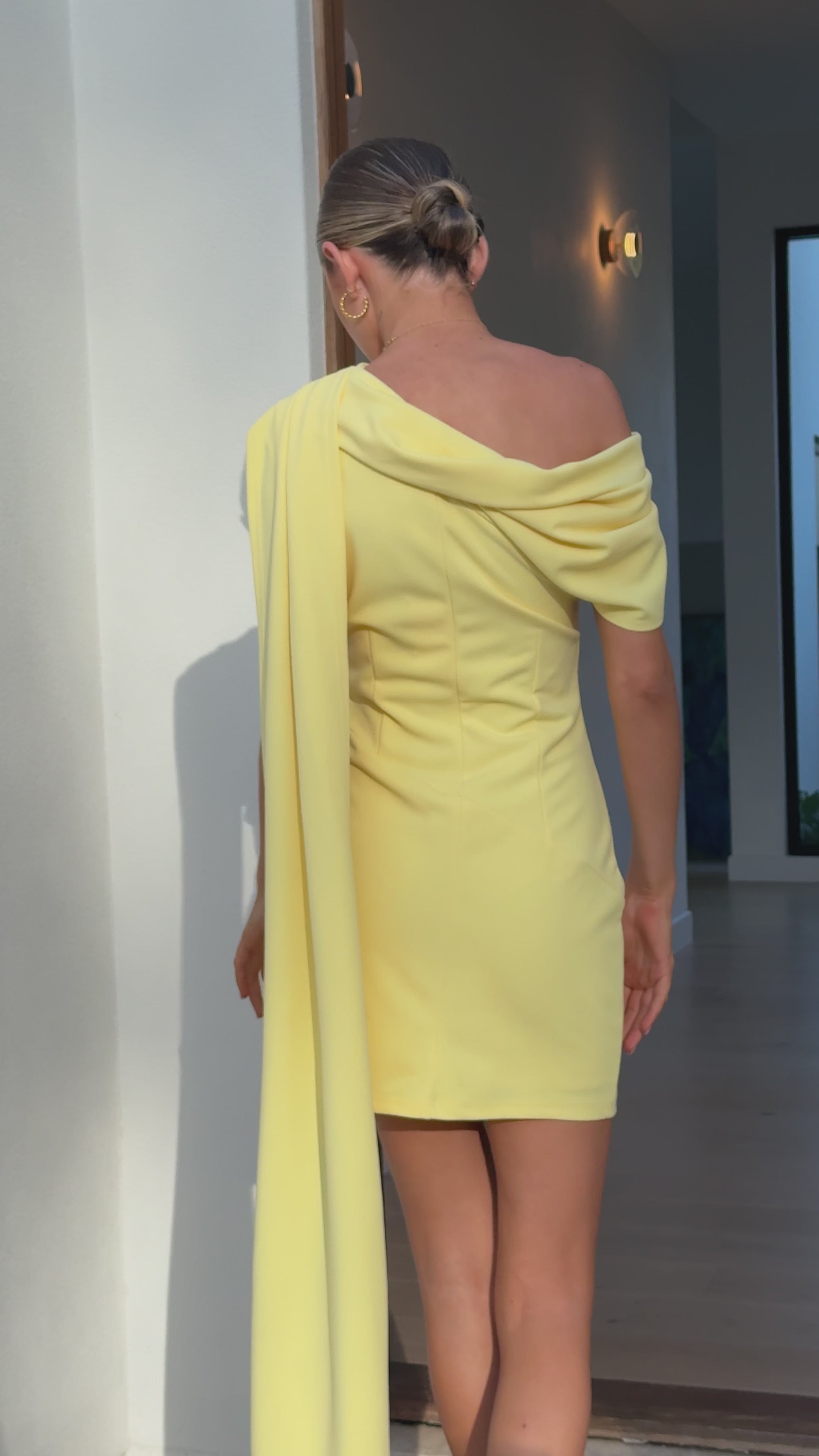Load video: Azula Mini Dress - Yellow - Billy J