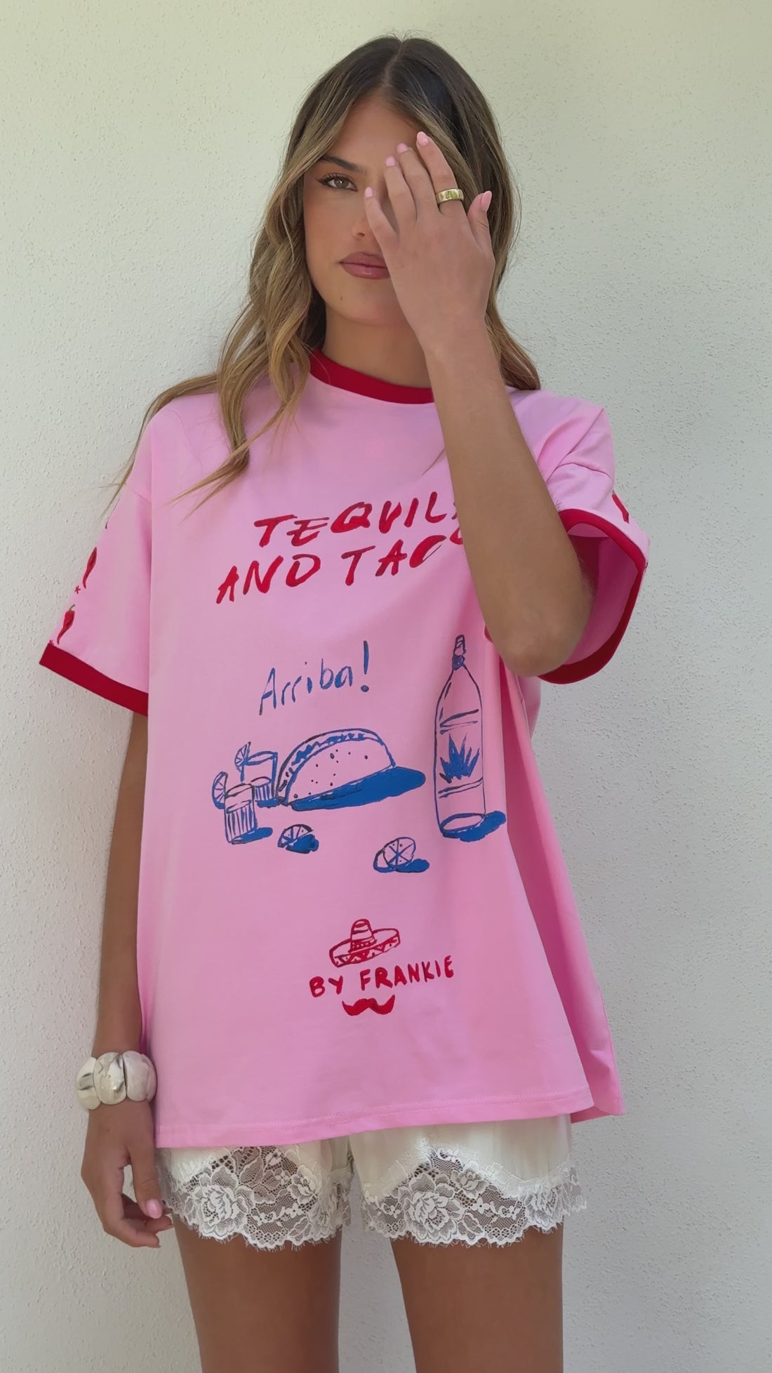 Tequila and Tacos T-Shirt - Pink - Billy J