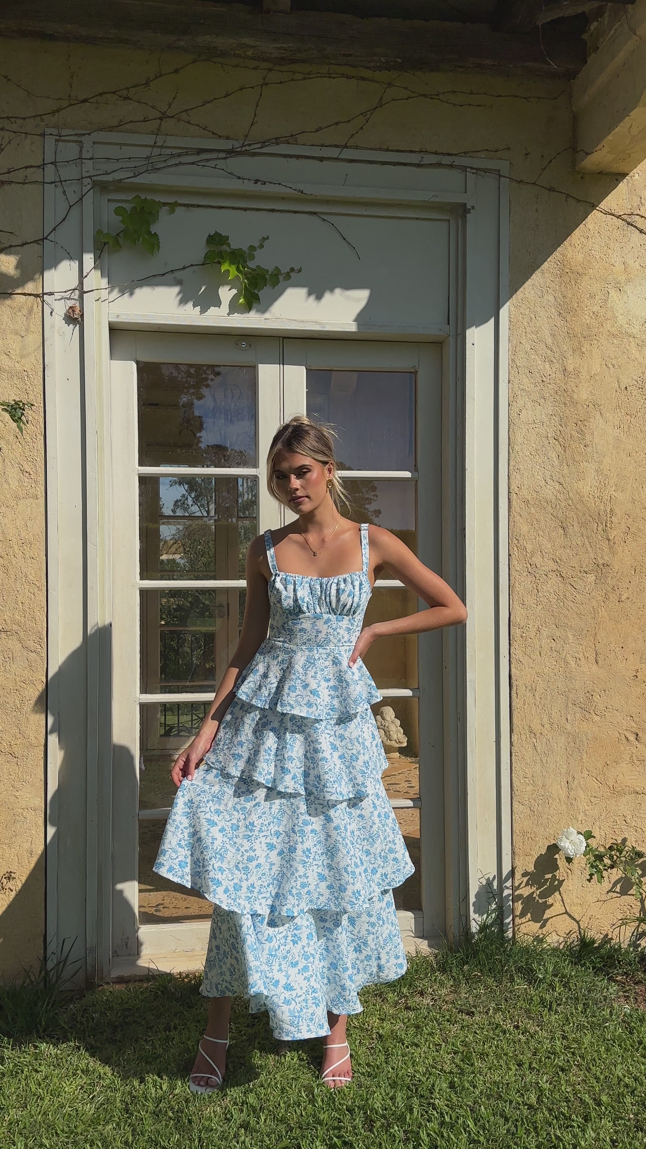 Page Maxi Dress - Blue Floral