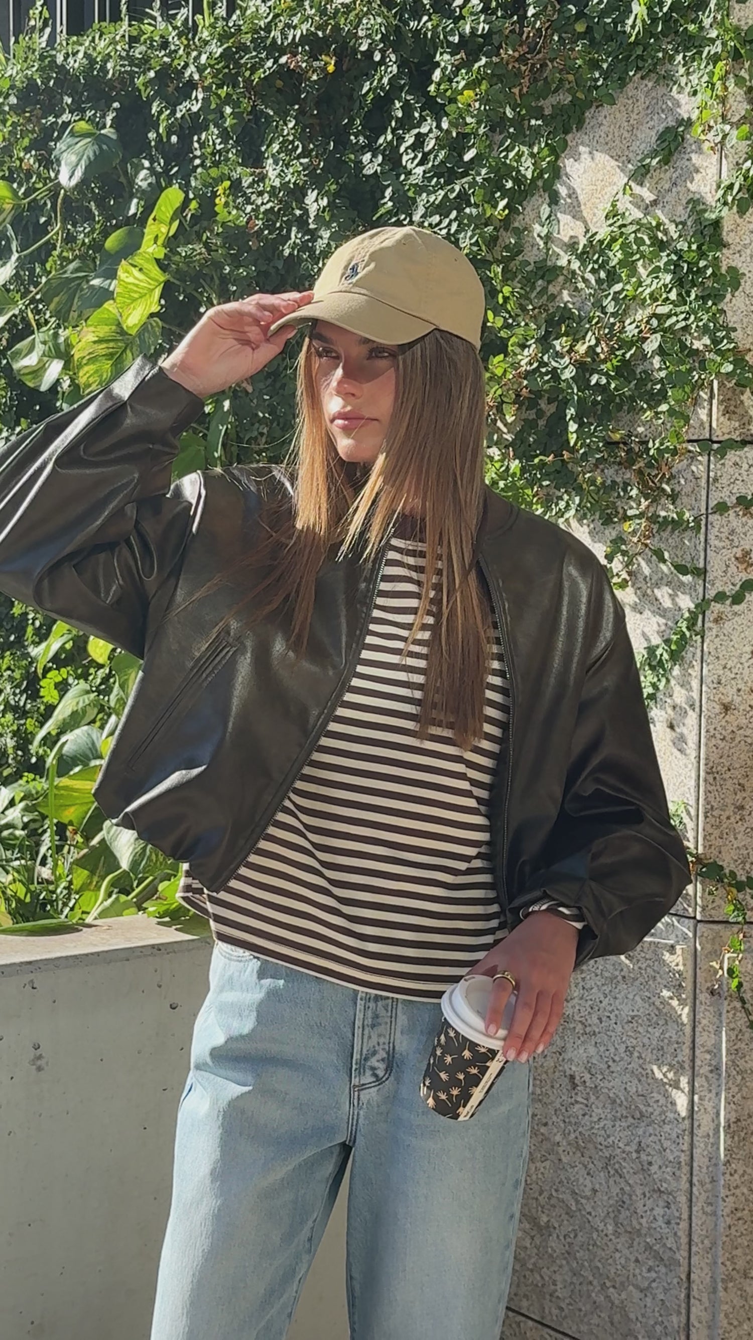 Solana Long Sleeve Top - Choc/White Stripe - Billy J