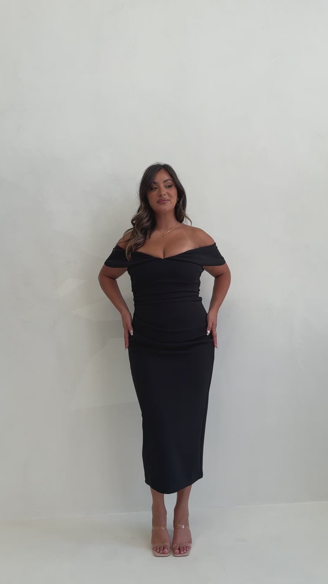 Holly Midi Dress - Black - Billy J