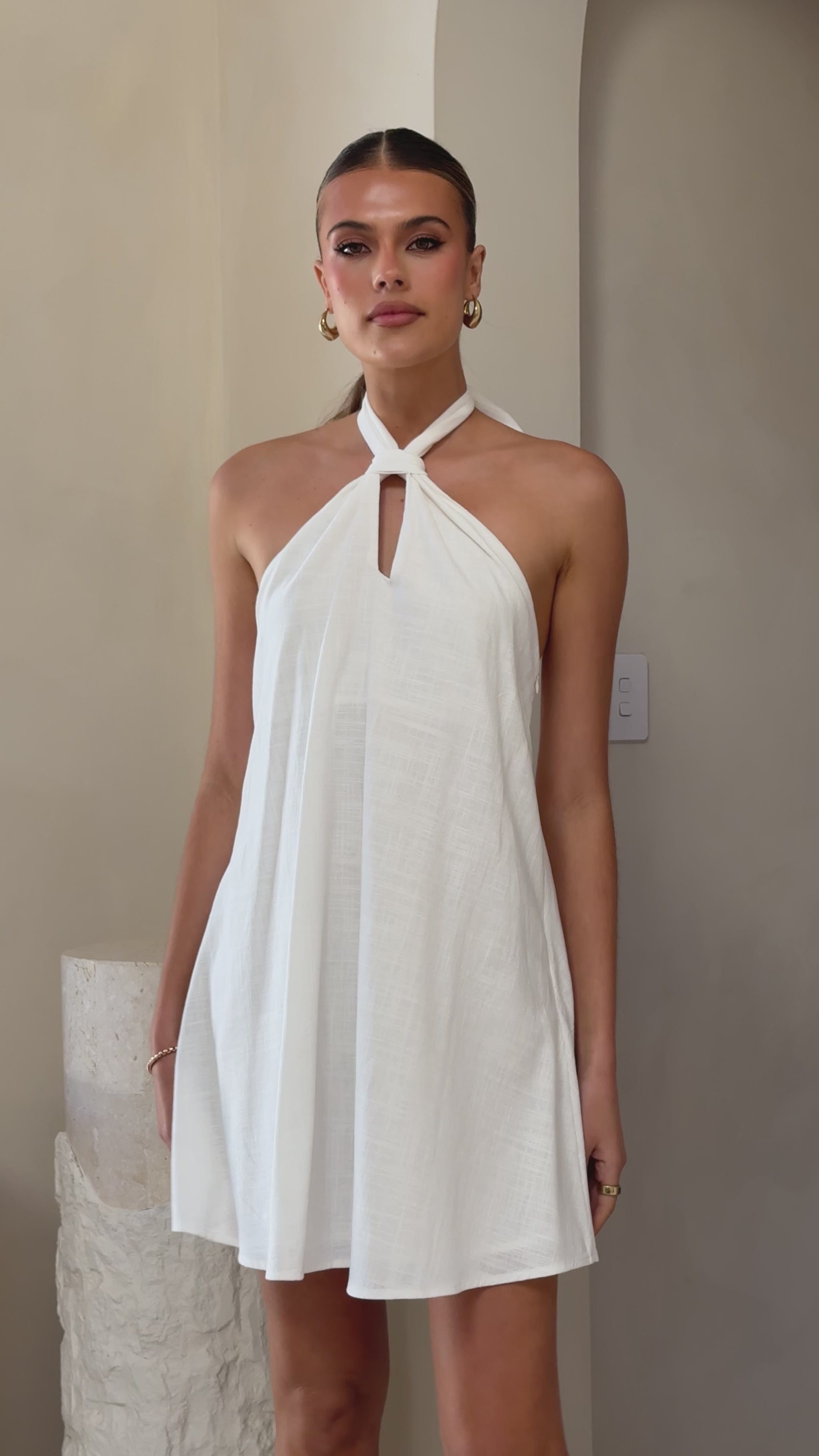 Maja Mini Dress - White - Billy J