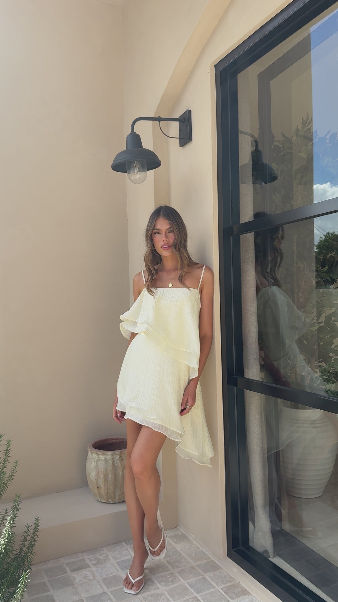 Elain Mini Dress - Cream - Billy J