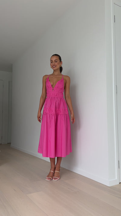 Load and play video in Gallery viewer, Blake Midi Dress - Pink
