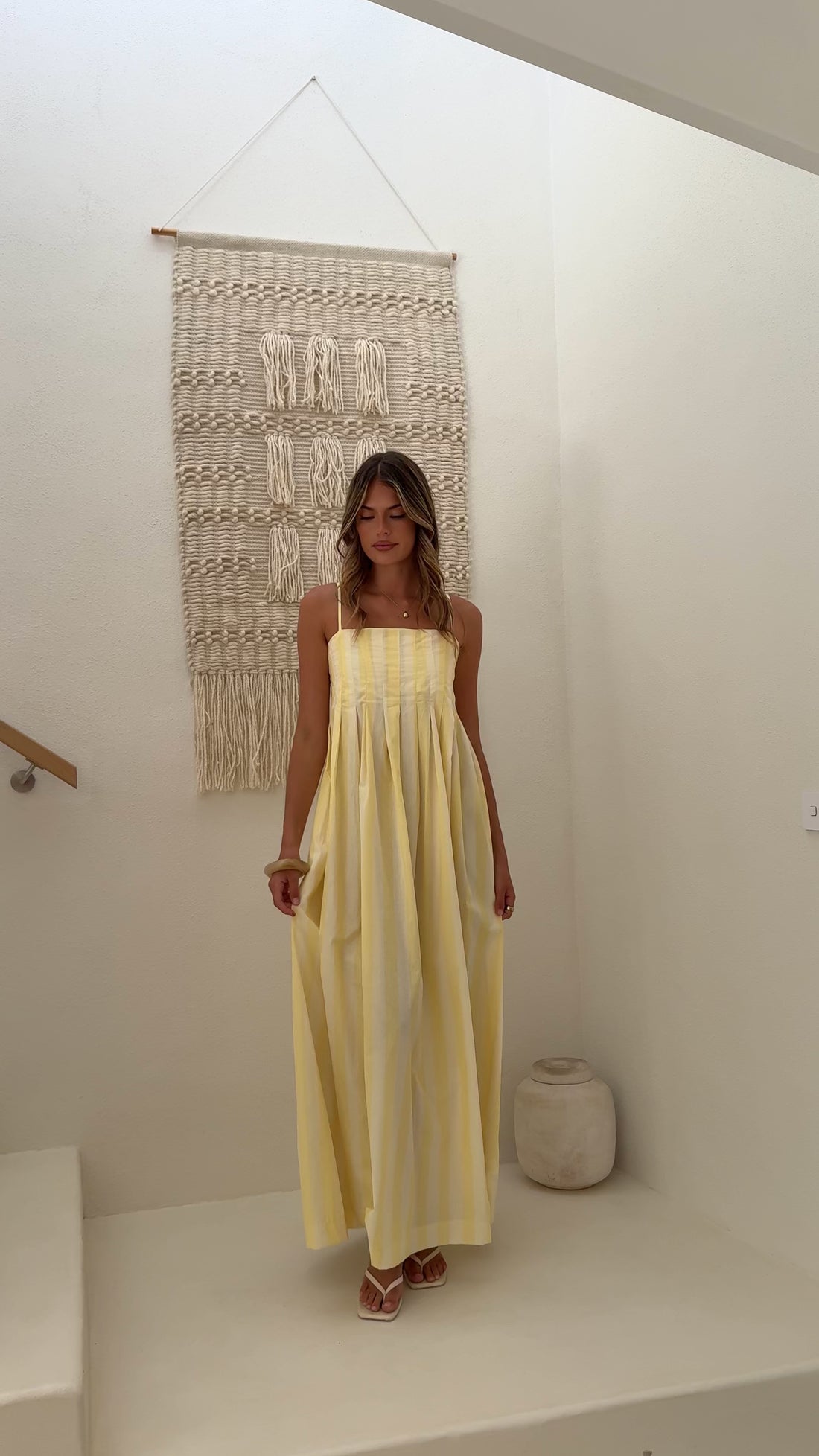 Pippa Maxi Dress - Yellow Stripe - Billy J