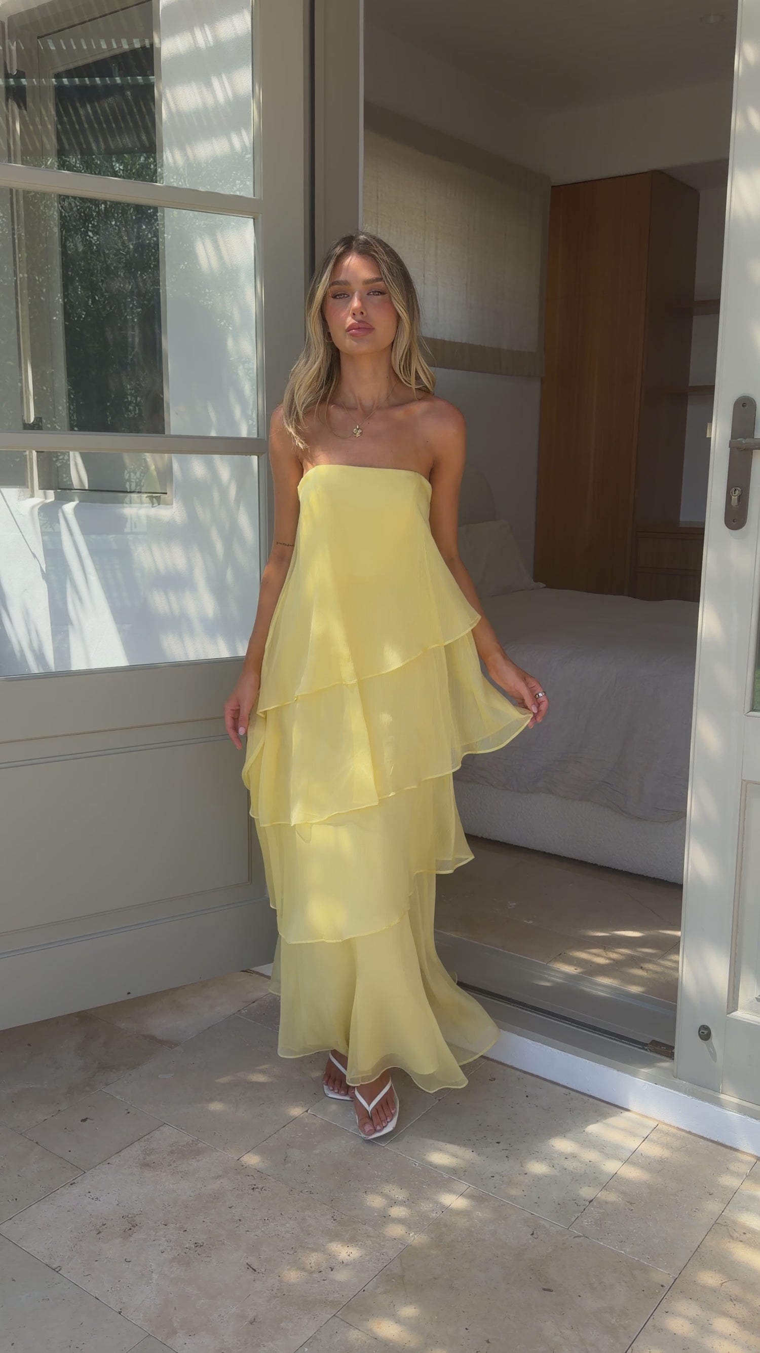 Daisie Strapless Maxi Dress - Yellow - Billy J