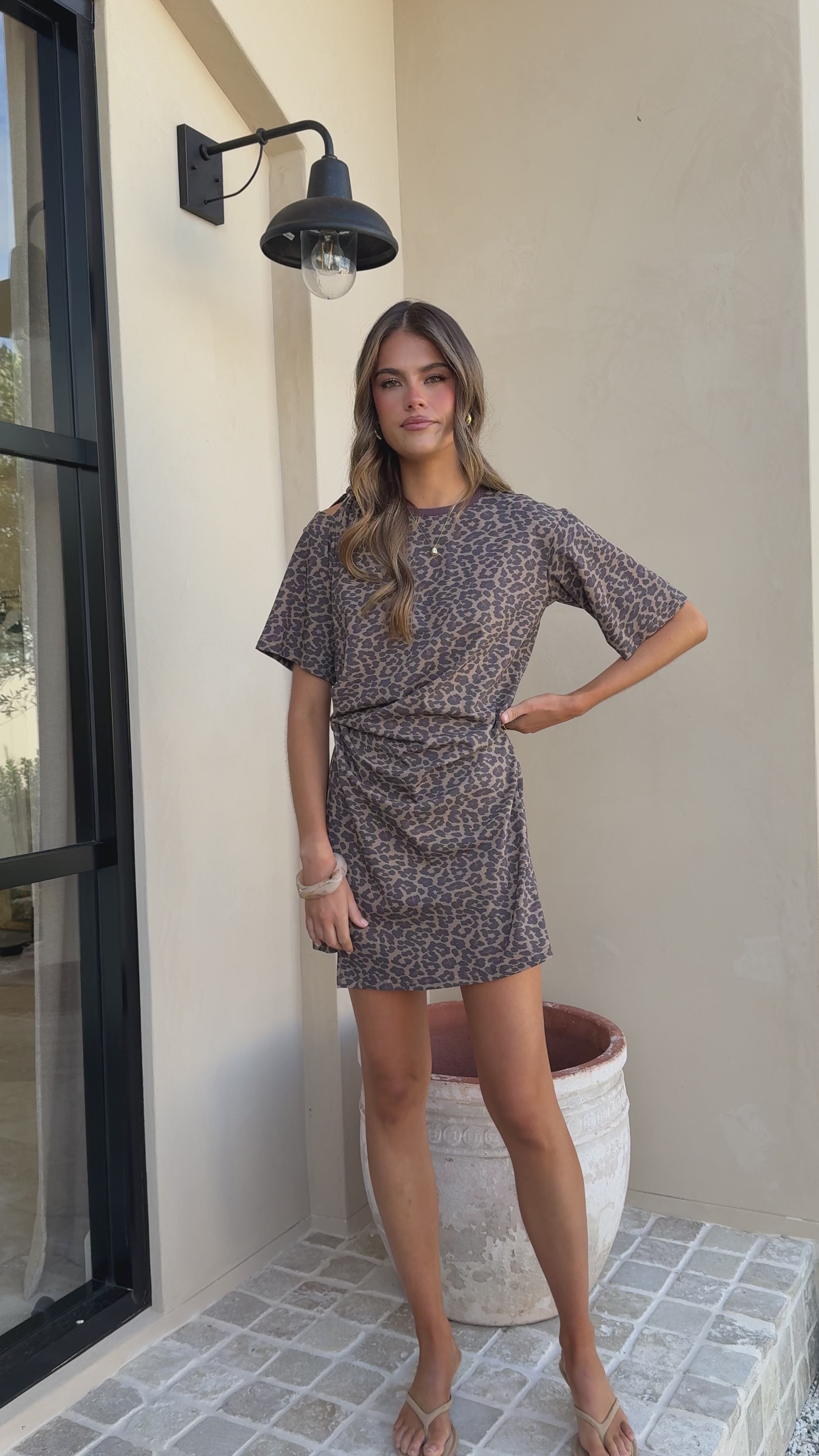 Load video: Ravina Mini Dress - Leopard Print - Billy J