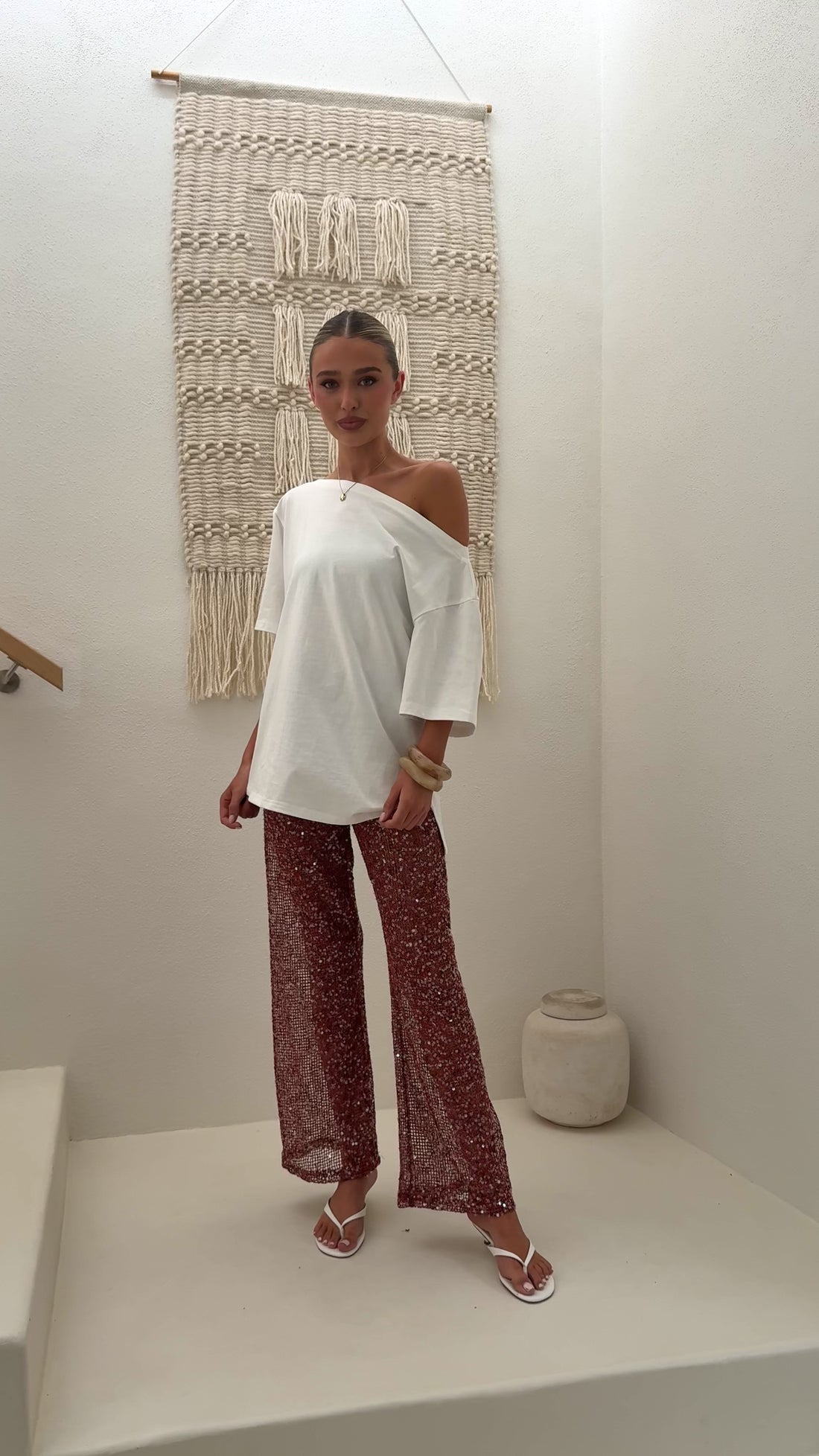 Zinnia Sequins Pant - Rust - Billy J