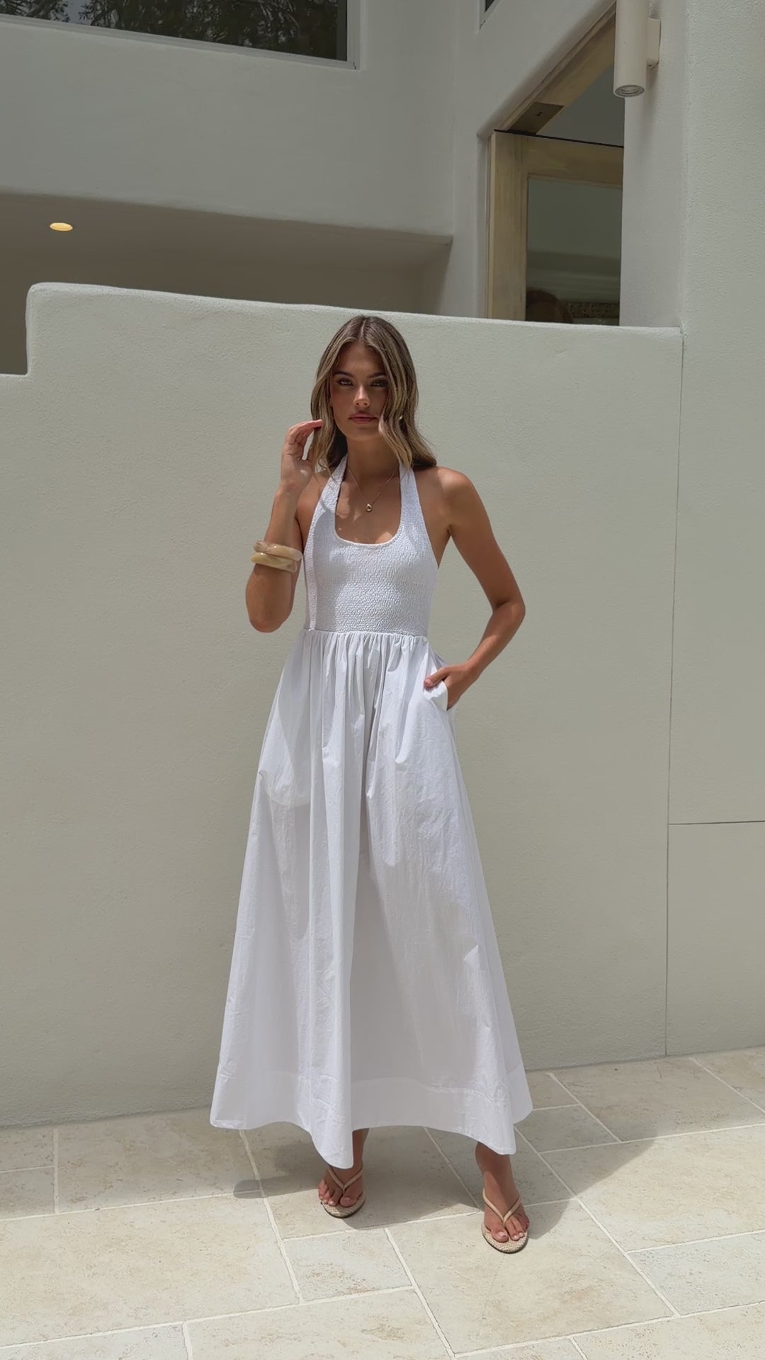 Keanie Maxi Dress - White - Billy J