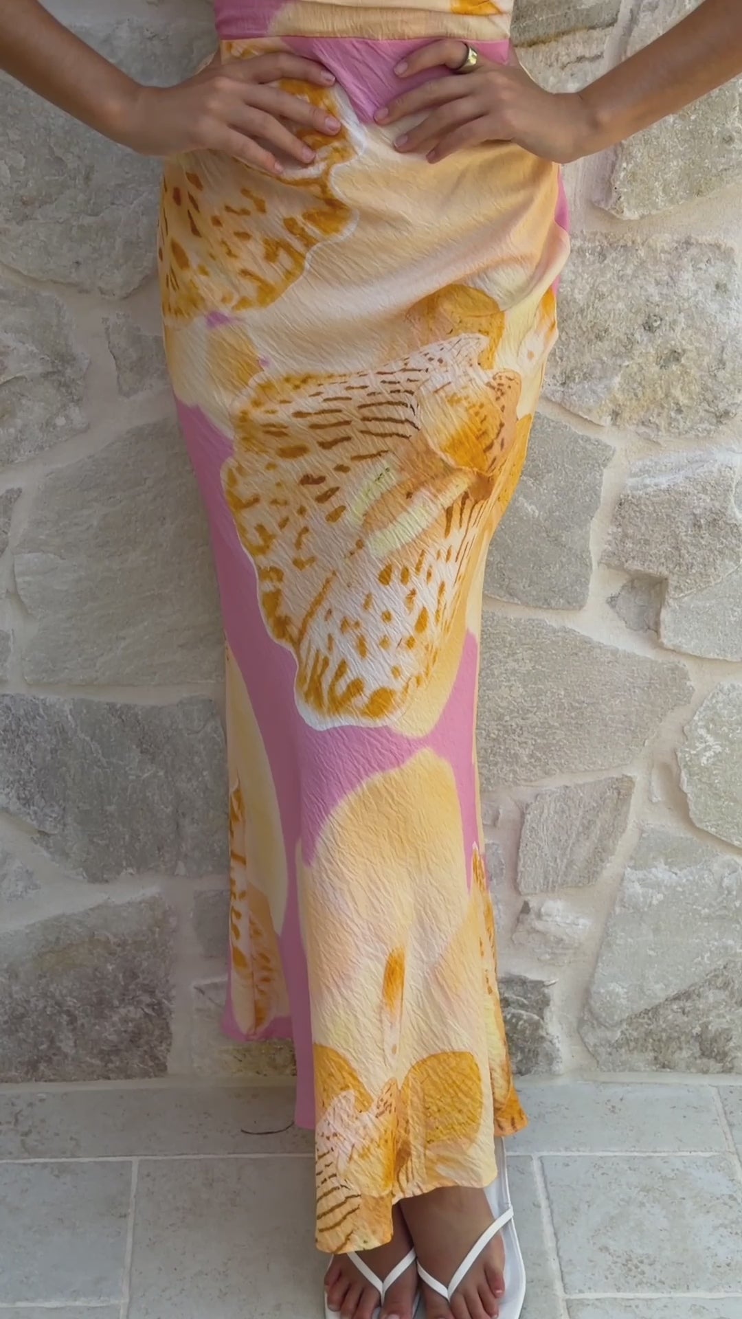 Load video: Scarlet Maxi Dress - Pink/Yellow Floral - Billy J