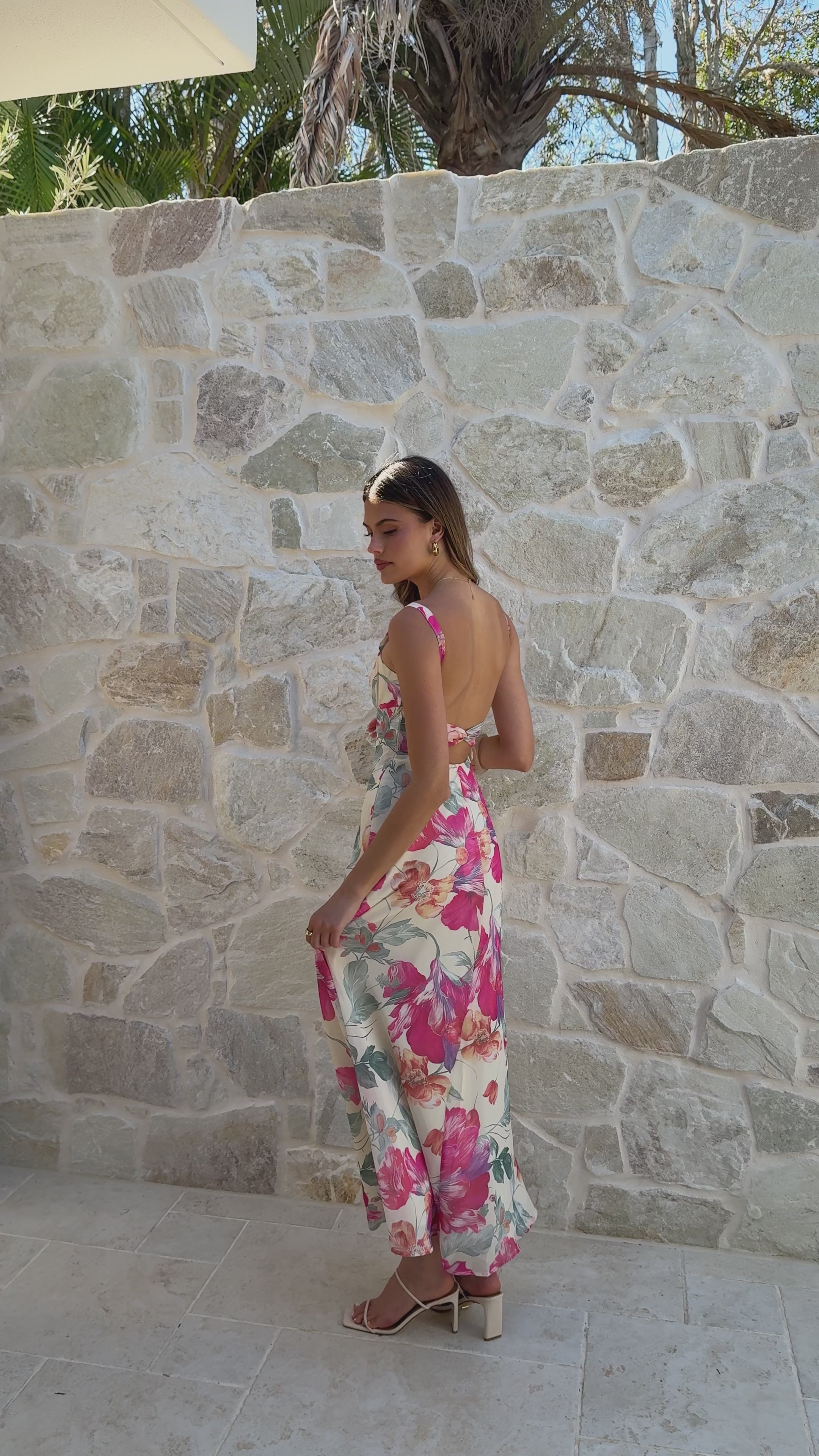 Load video: Katana Midi Dress - Spring Floral - Billy J