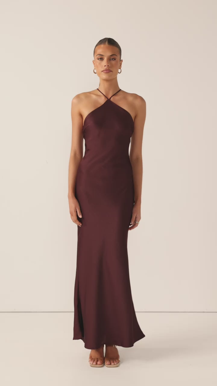 Load video: Chiara Maxi Dress - Chocolate