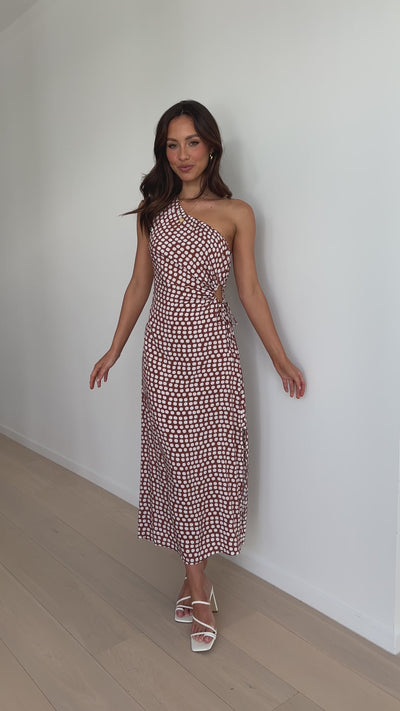 Load and play video in Gallery viewer, Galiena Midi Dress - Brown Spot
