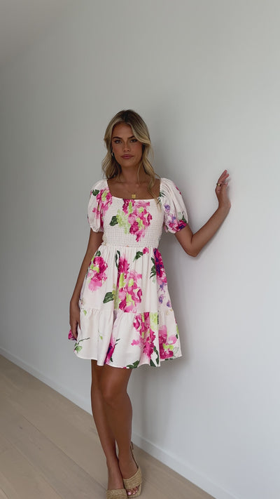 Load and play video in Gallery viewer, Zada Mini Dress - Sweet Floral
