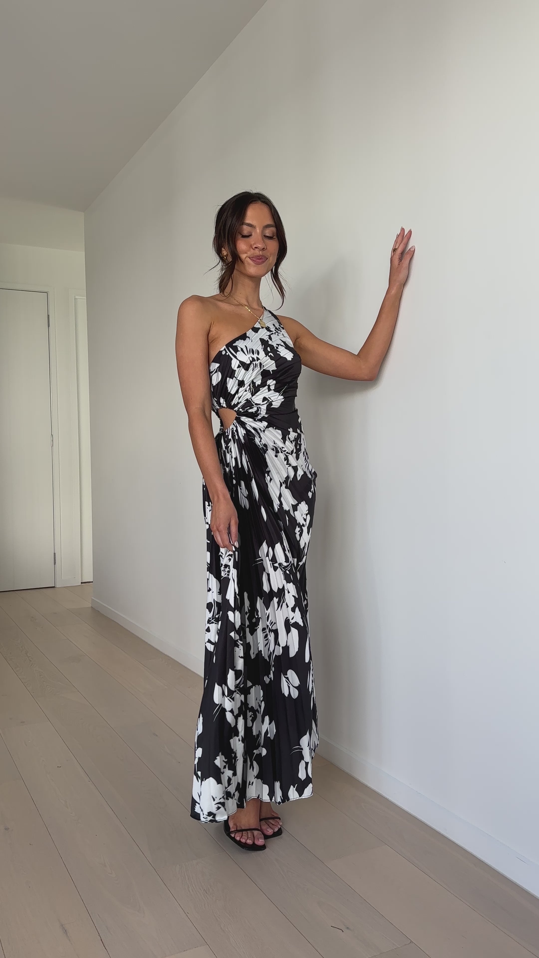 Laken Maxi Dress - Black/White Floral