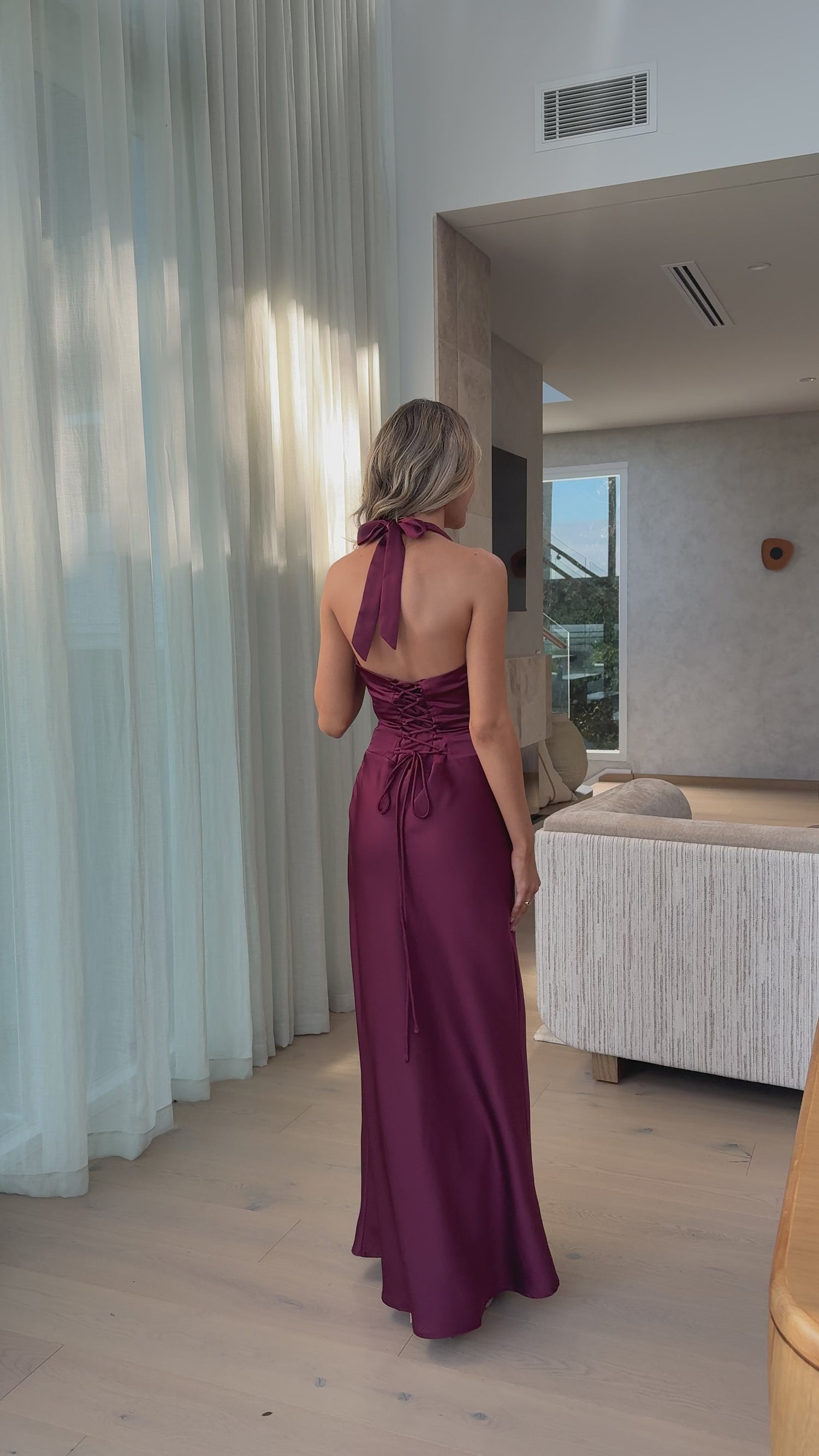 Odessa Maxi Dress - Wine - Billy J